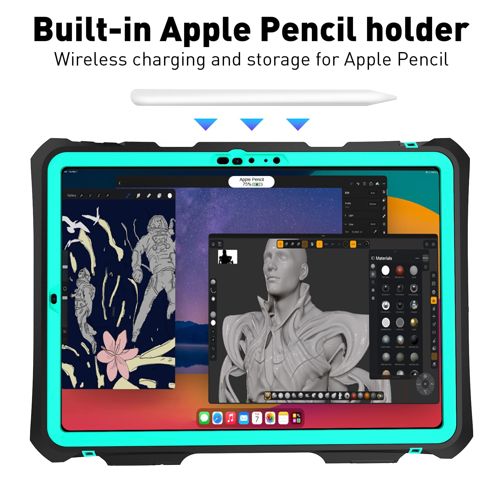 Transy For Ipad Pro 11 Case 2024   Waterproof Case For Ipad Pro 11 Inch M4 (5Th Generation), Full Body Protection Case Shockproo