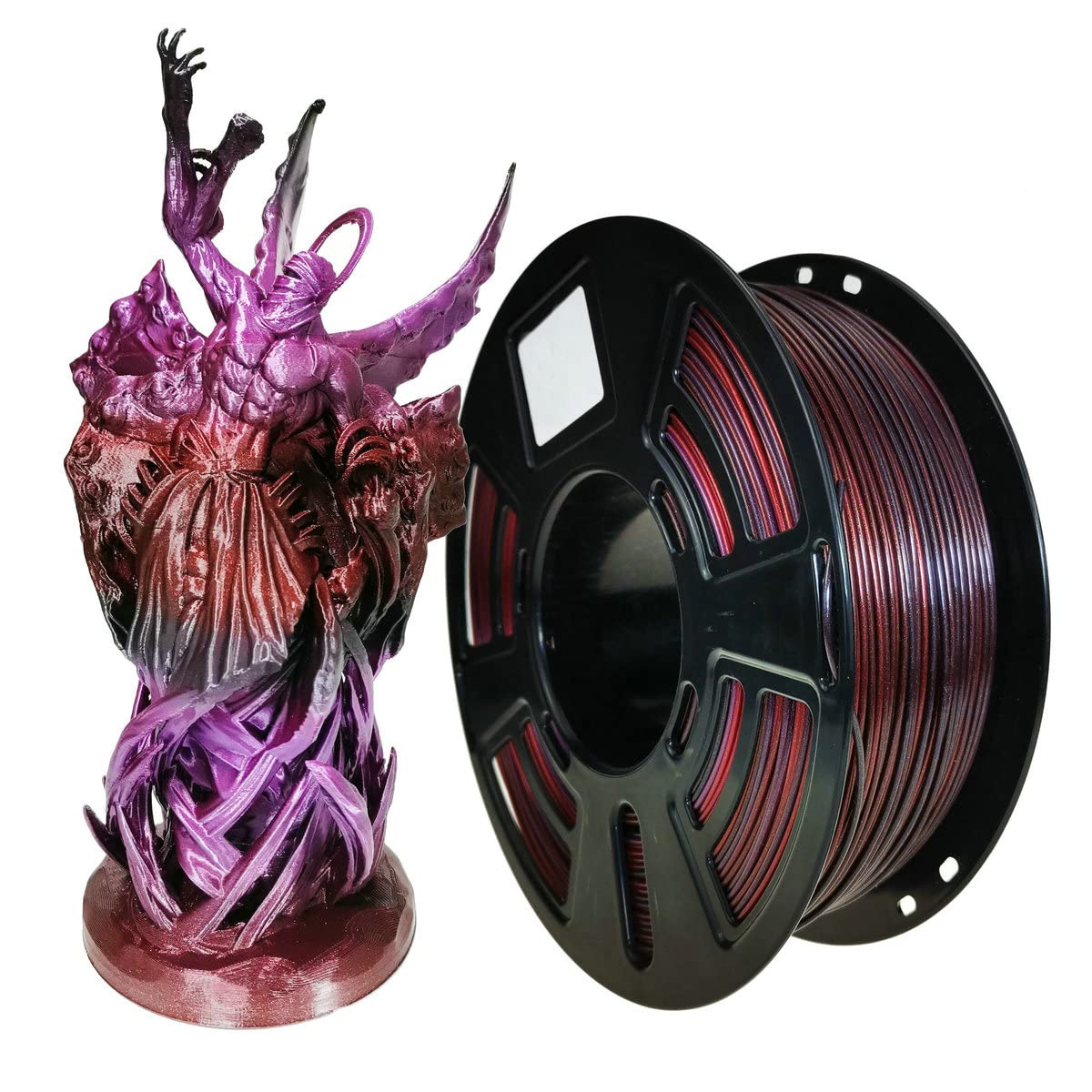Stronghero3D Pla 3D Printer Filament 1.75Mm,Galaxy Red,Black,Silk Purple,Net Weight 1Kg Accuracy +/ 0.05Mm