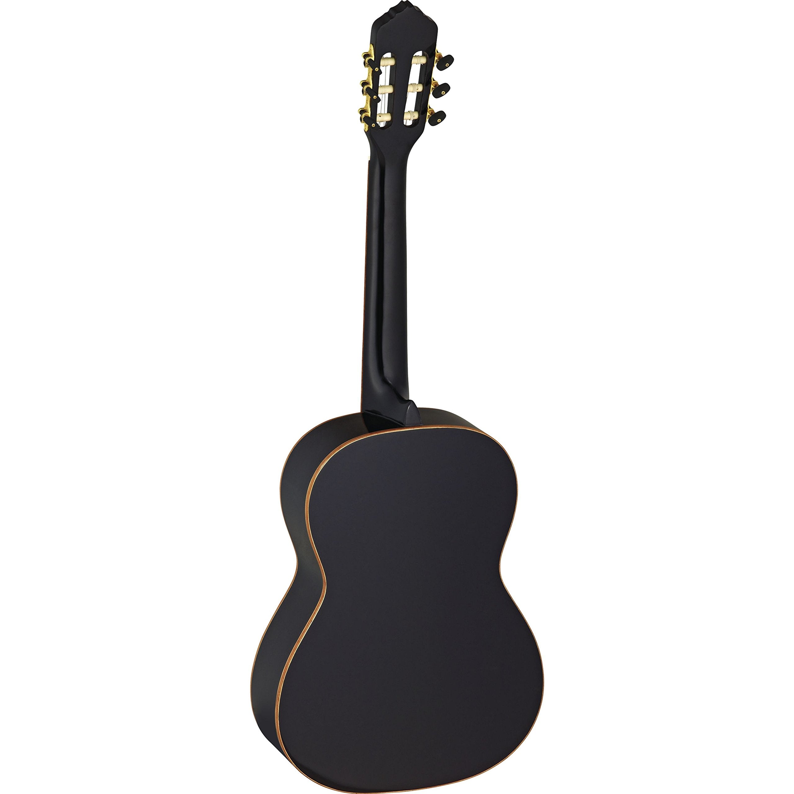 Ortega Guitars R221Bk-7/8 Nylon 6-String Guitar With Spruce Top, Mahogany Body, Black Gloss, 7/8 Size