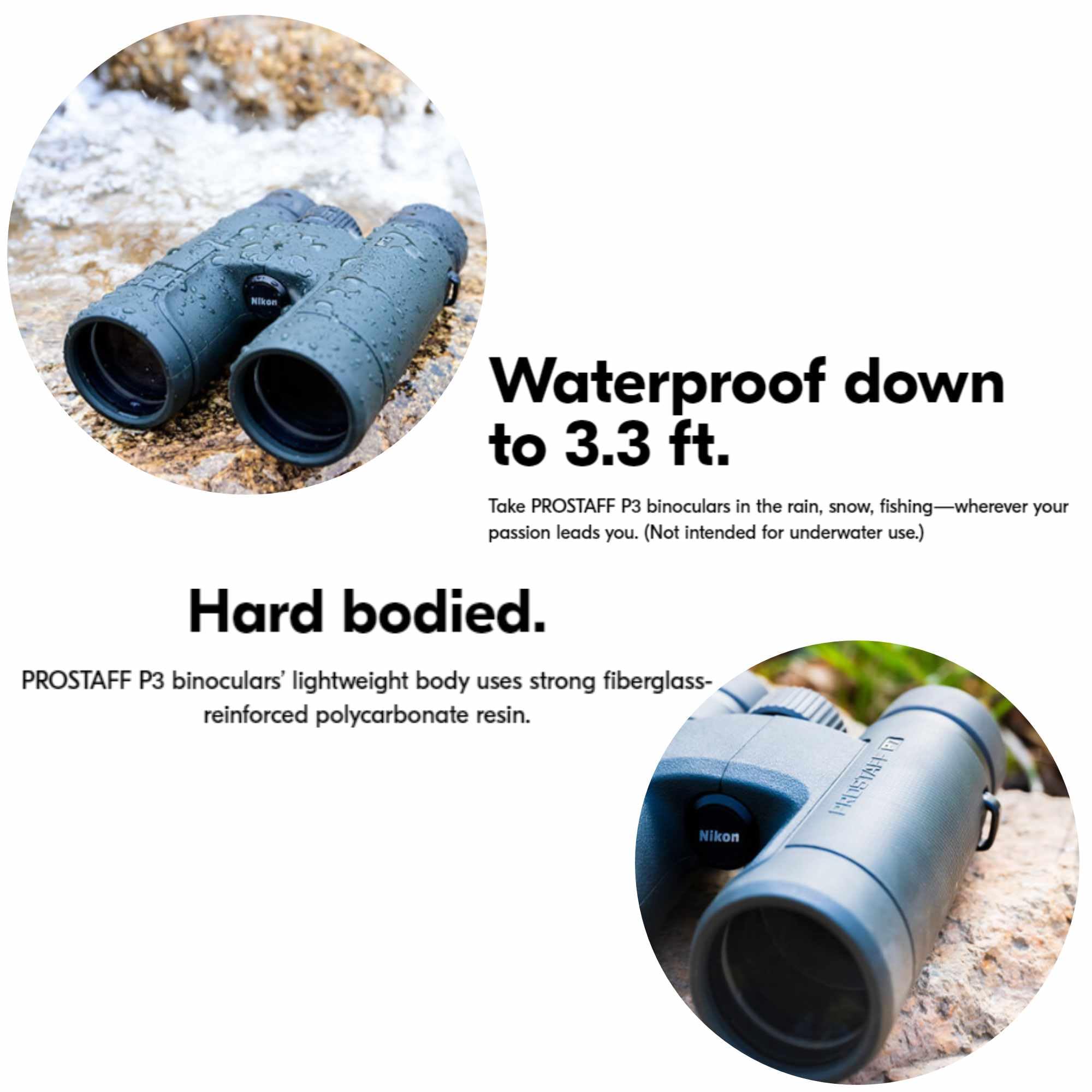 Nikon Prostaff P7 8X30 (16770) Black Binoculars Bundle With Lens Pen And Cleaning Cloth, Compact Binoculars For Adults For Hunti