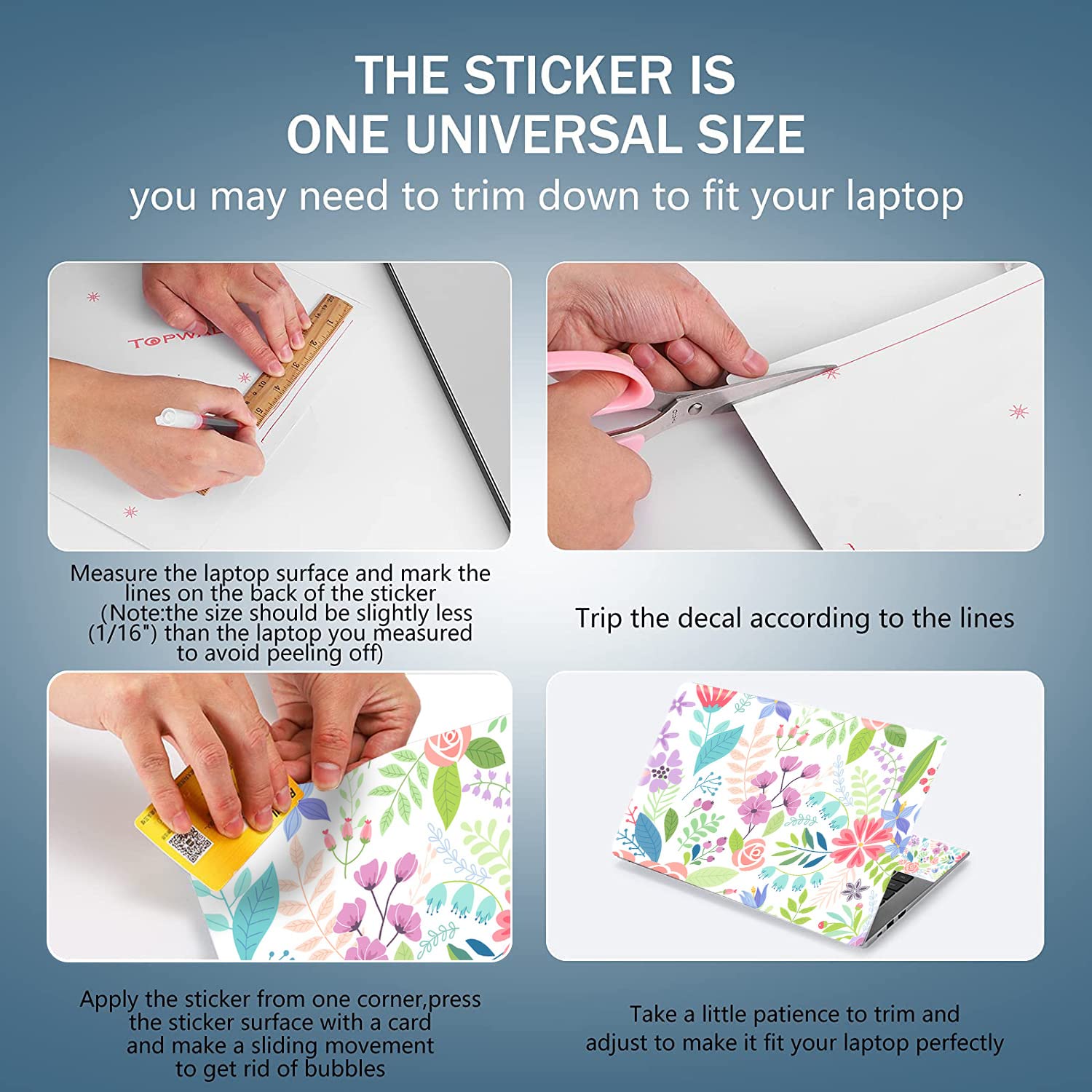 12.1 13 13.3 14 15.4 15.6 Inches Laptop Skin Sticker Decal Universal Netbook Skin Sticker Reusable Notebook Art Decal Protector