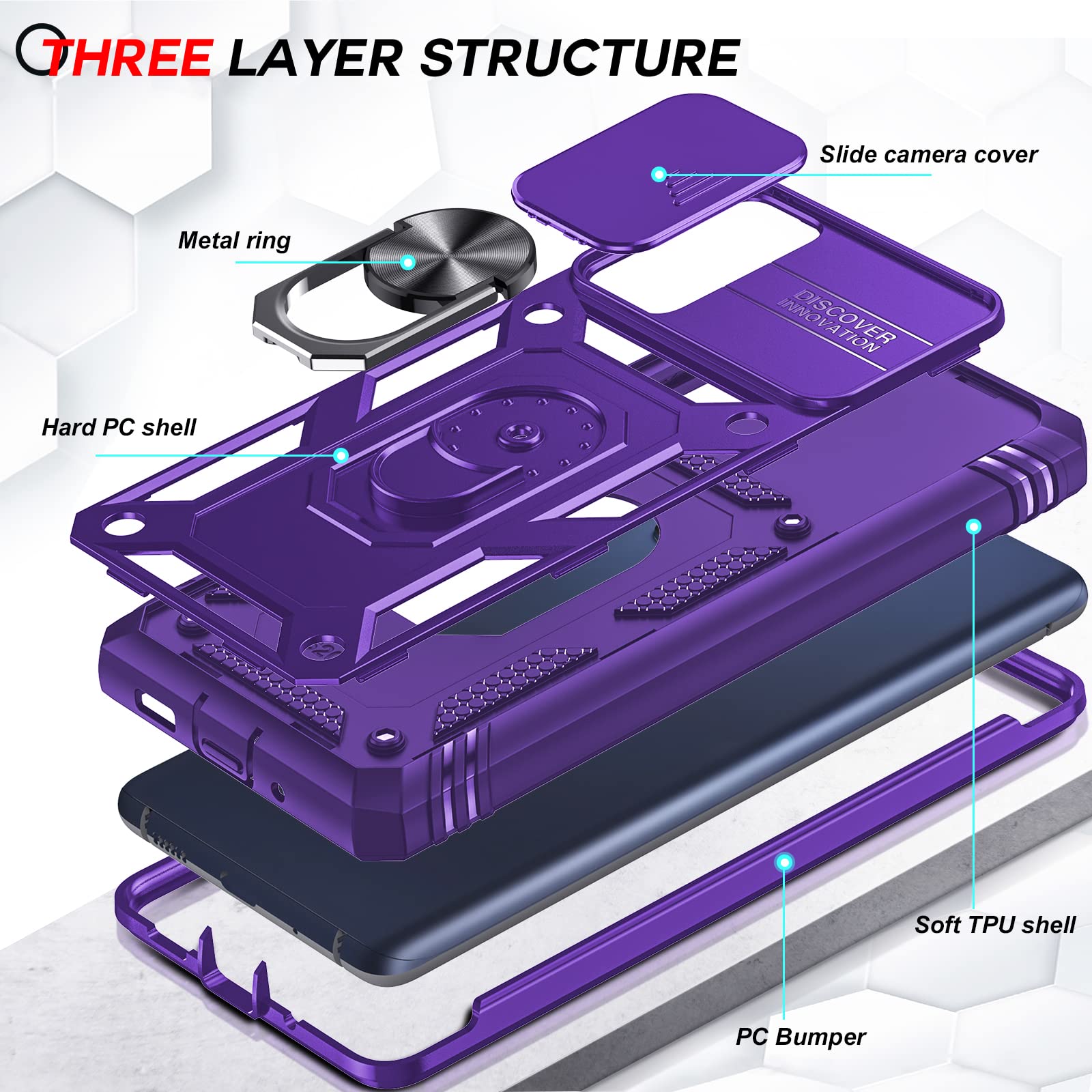 Leyi For Samsung Galaxy S20 Fe Case: Galaxy S20 Fe 5G Case With Slide Camera Cover + [2 Packs] Screen Protector, Military Grade