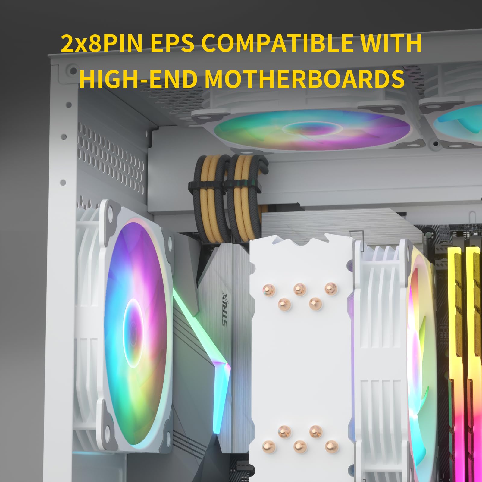 Sirlyr Psu Cables,Pc Cable Extension Mod,Customized Pre Install Cable Combs Power Supply Cable   1X24Pin Atx / 2X8 (4+4) Pin Eps