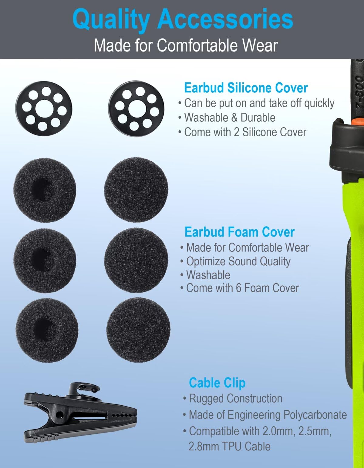 Commountain Sl300 Sl3500E Earpiece With Mic/Ptt Compatible For Motorola Radios Tlk 100 Tlk 110 Sl7550 Sl7550E Sl 300 Sl 3500E Tlk100 Tlk110 Series, G Shape Earhook Headset Fit Left Or Right Ear