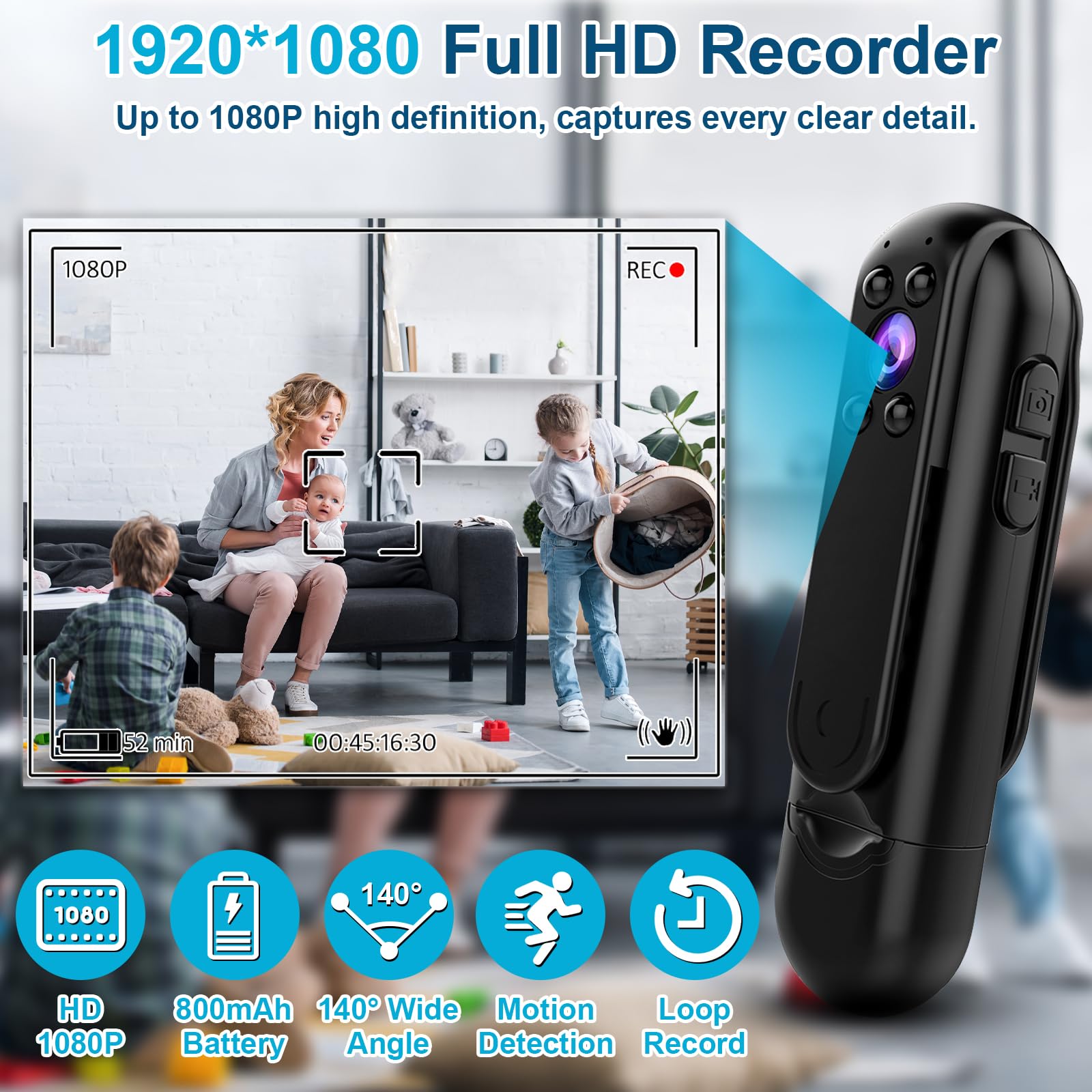 Wotcha Body Camera With 32Gb Card, Hd 1080P Mini Body Cam With Motion Detection, Ir Night Vision, Wearable Small Portable Pocket