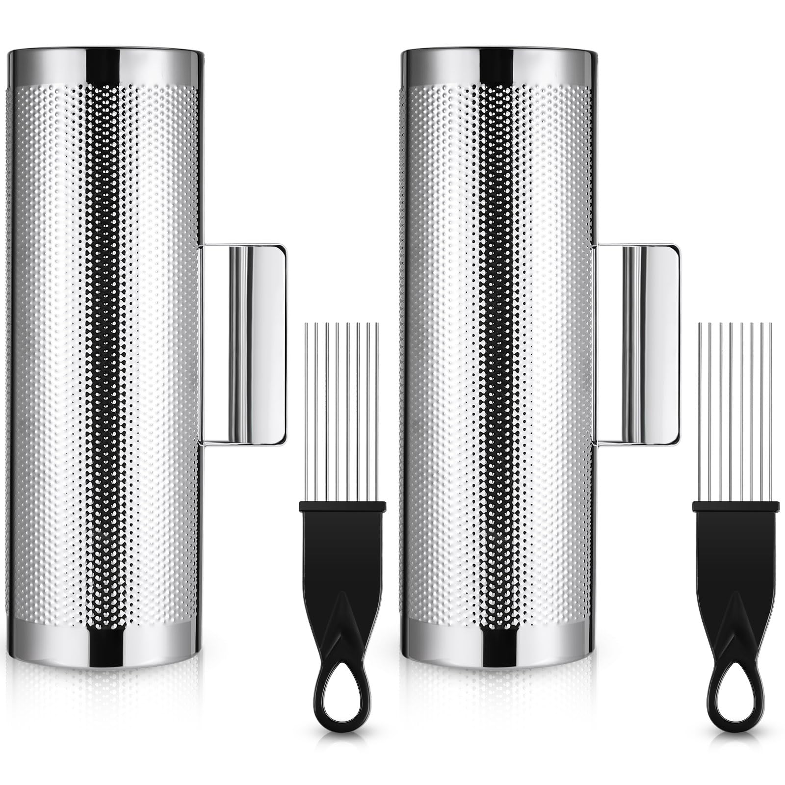 Kathfly 4 Pcs Guiro Instrument Metal Stainless Steel Musical Latin Percussion Training Tool with Scrapers for Live Performance(4