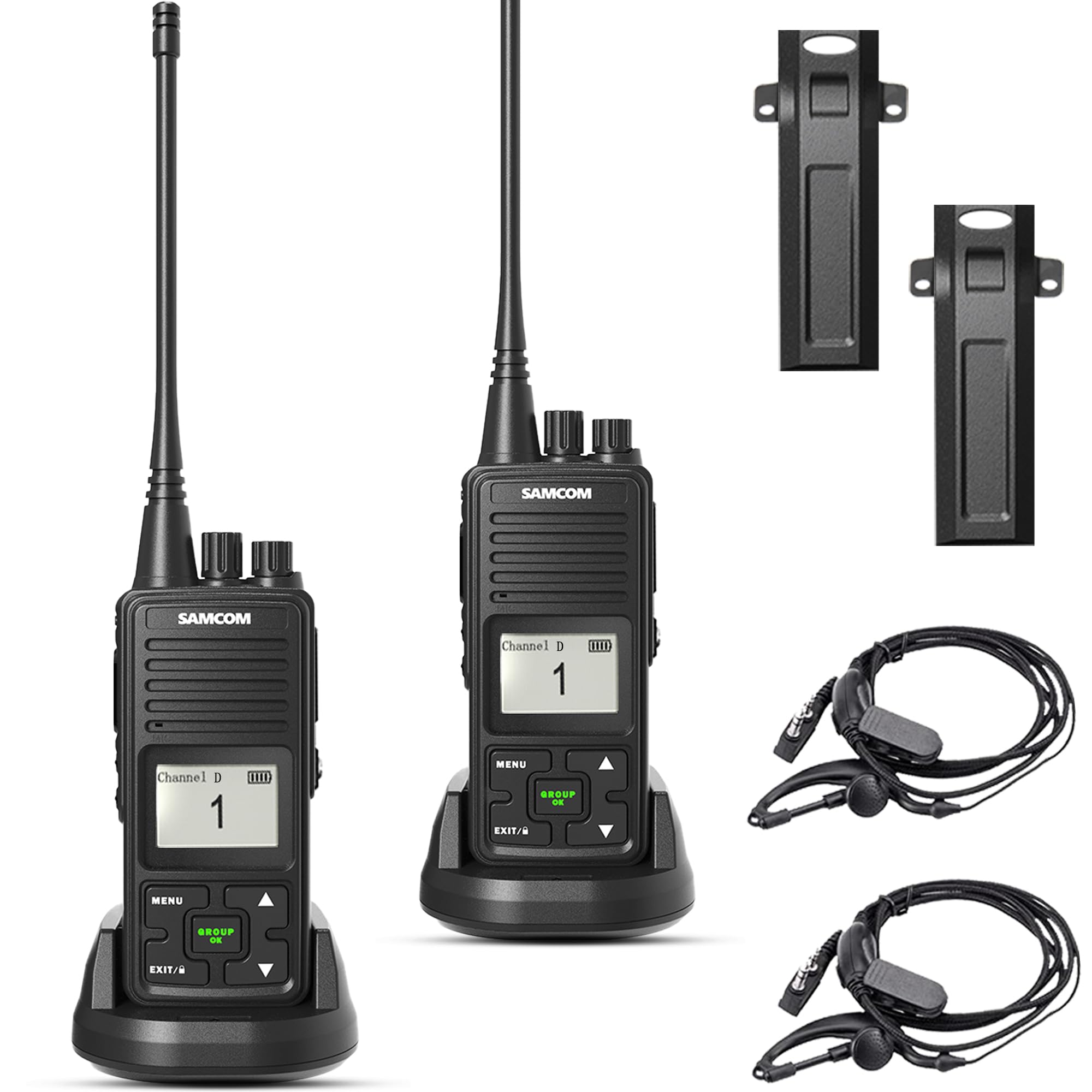 Samcom Fpcn10A Two Way Radios Long Range 3000Mah High Power, Heavy Duty Uhf Walkie Talkies 2 Way Radios Handheld With For Commercial Business Jobsite, Group Call, Vox, Programable, 2 Packs