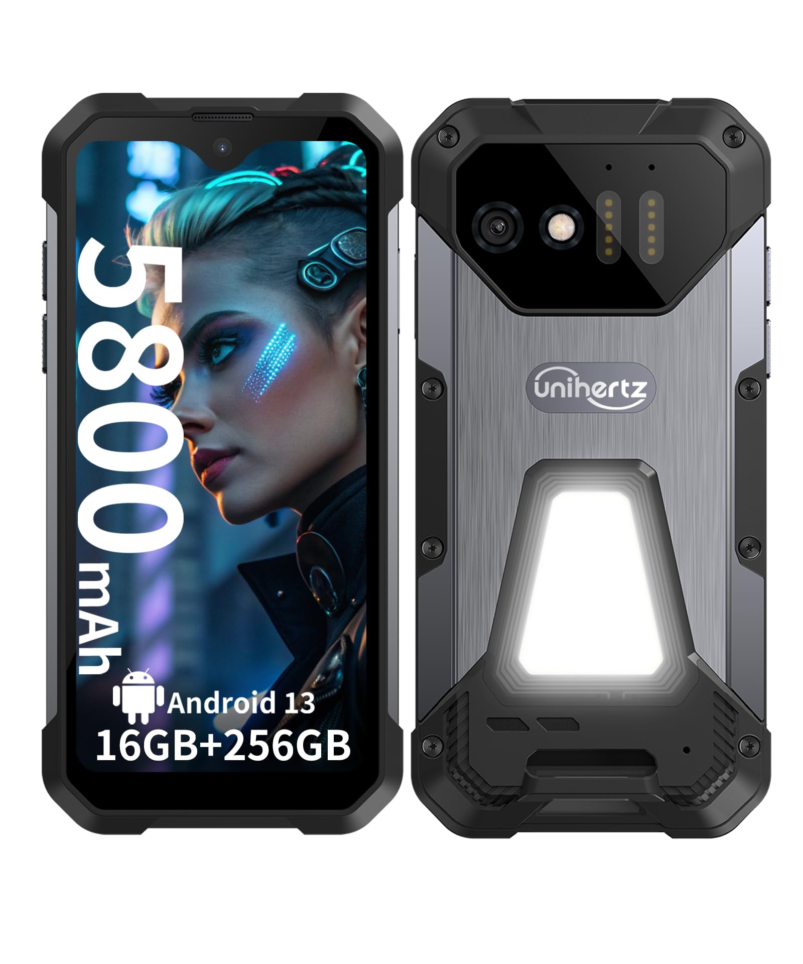 8849PRO Tank Mini, 4.3 Android 13 Outdoor Rugged Smartphone Unlocked, Waterproof 4G Mobile Cell Phones with Camping Light, 15GB 