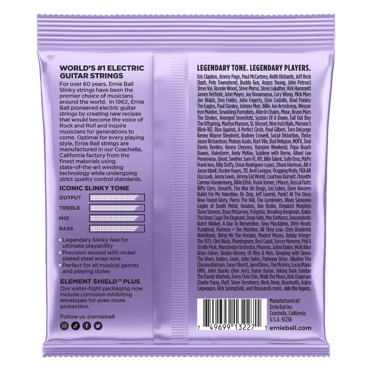 Ernie Ball Ultra Slinky Nickel Wound Electric Guitar Strings 3 Pack, 10 48 Gauge (P03227)
