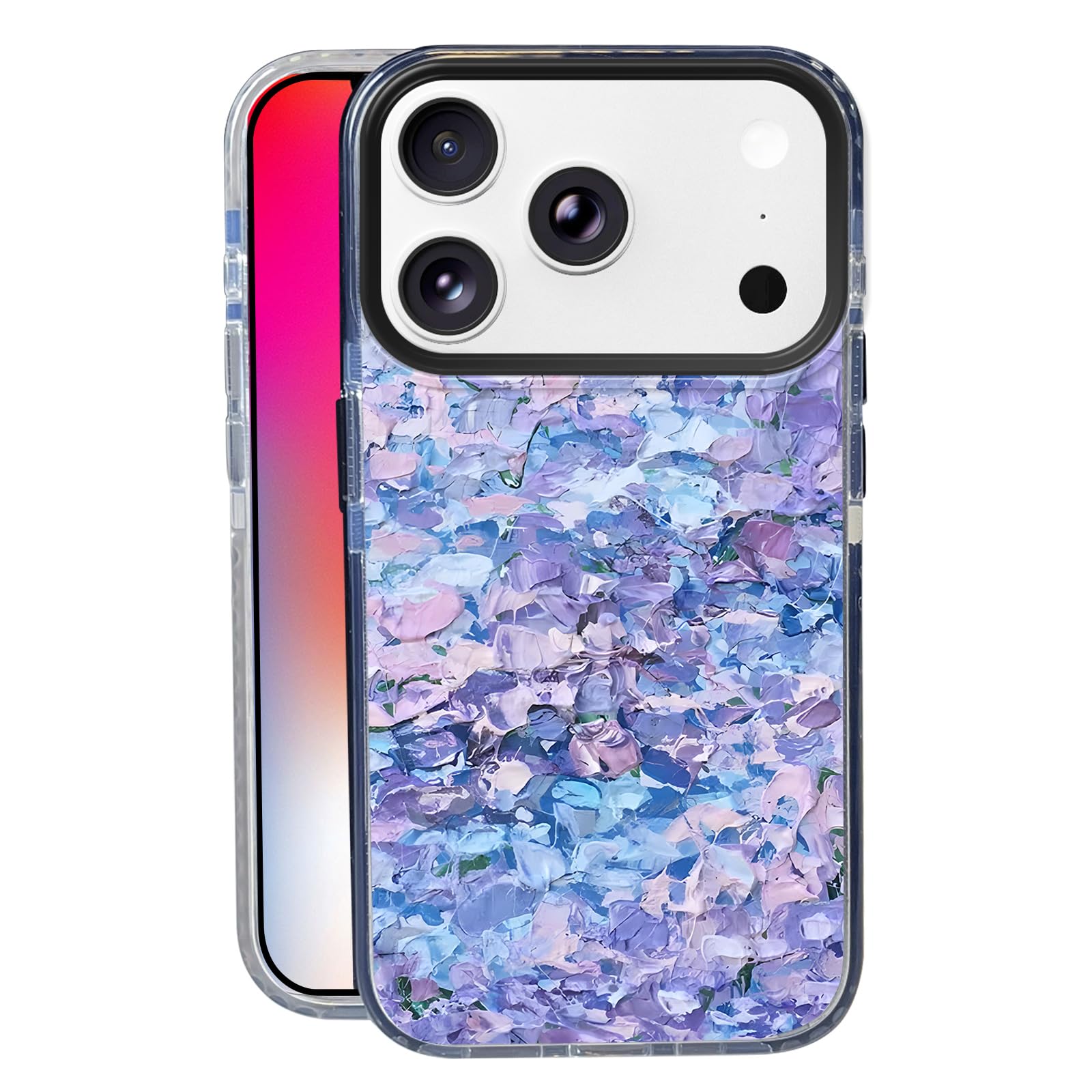 Nimeey Purple Flower for iPhone 17 Pro Case,MagSafe Compatible,Matte Soft Slim Shockproof Cover,Anti-Fingerprint,Anti-Yellowing,