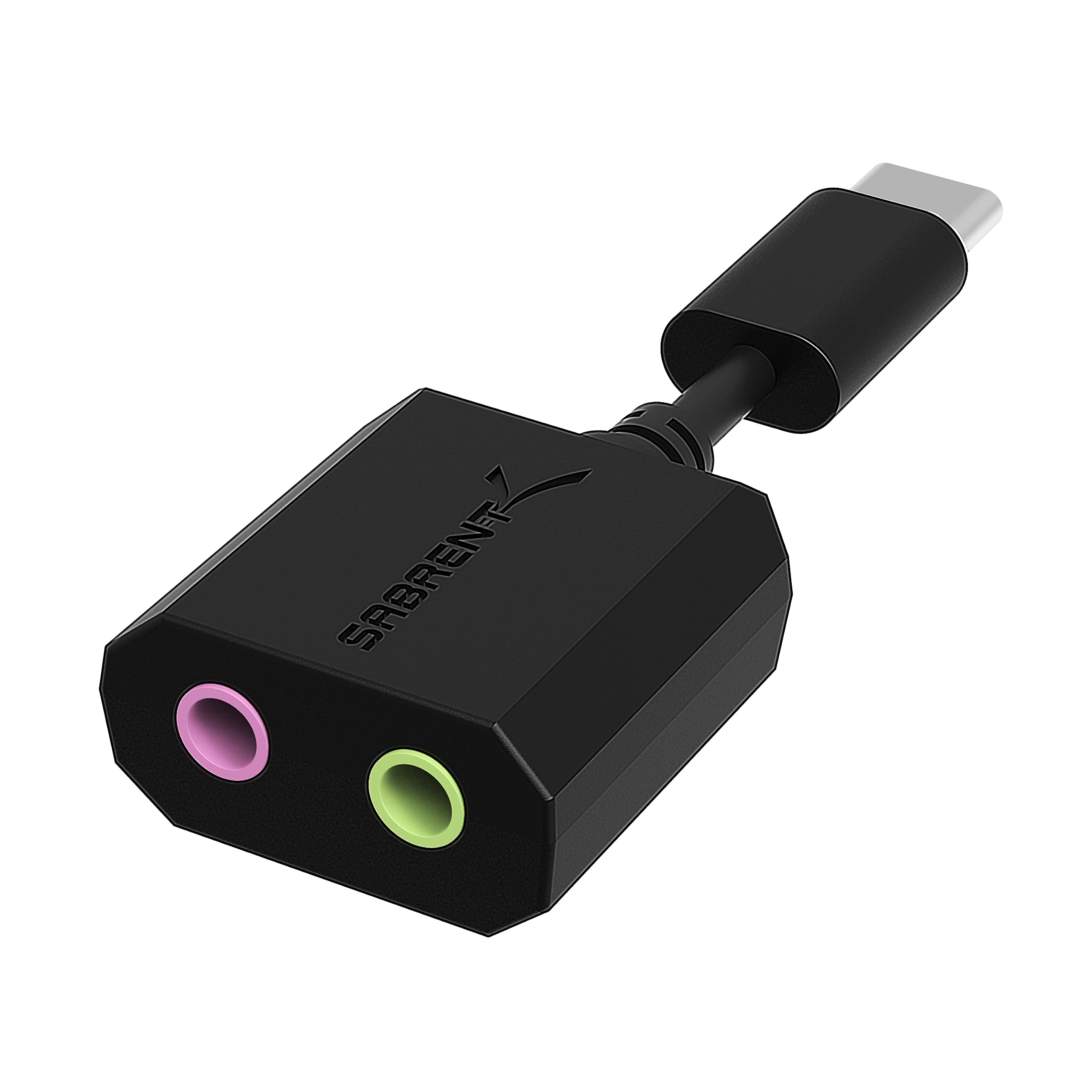 SABRENT USB Type C External Stereo Sound Adapter for Windows and Mac. Plug and Play No Drivers Needed. (AUMMSC)