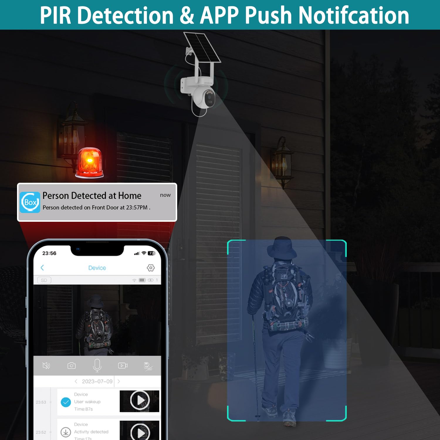 4G Lte Cellular Security Camera Wireless Outdoor, Solar Battery Powered Surveillance Camera For Home Security, 360 Live View, 2