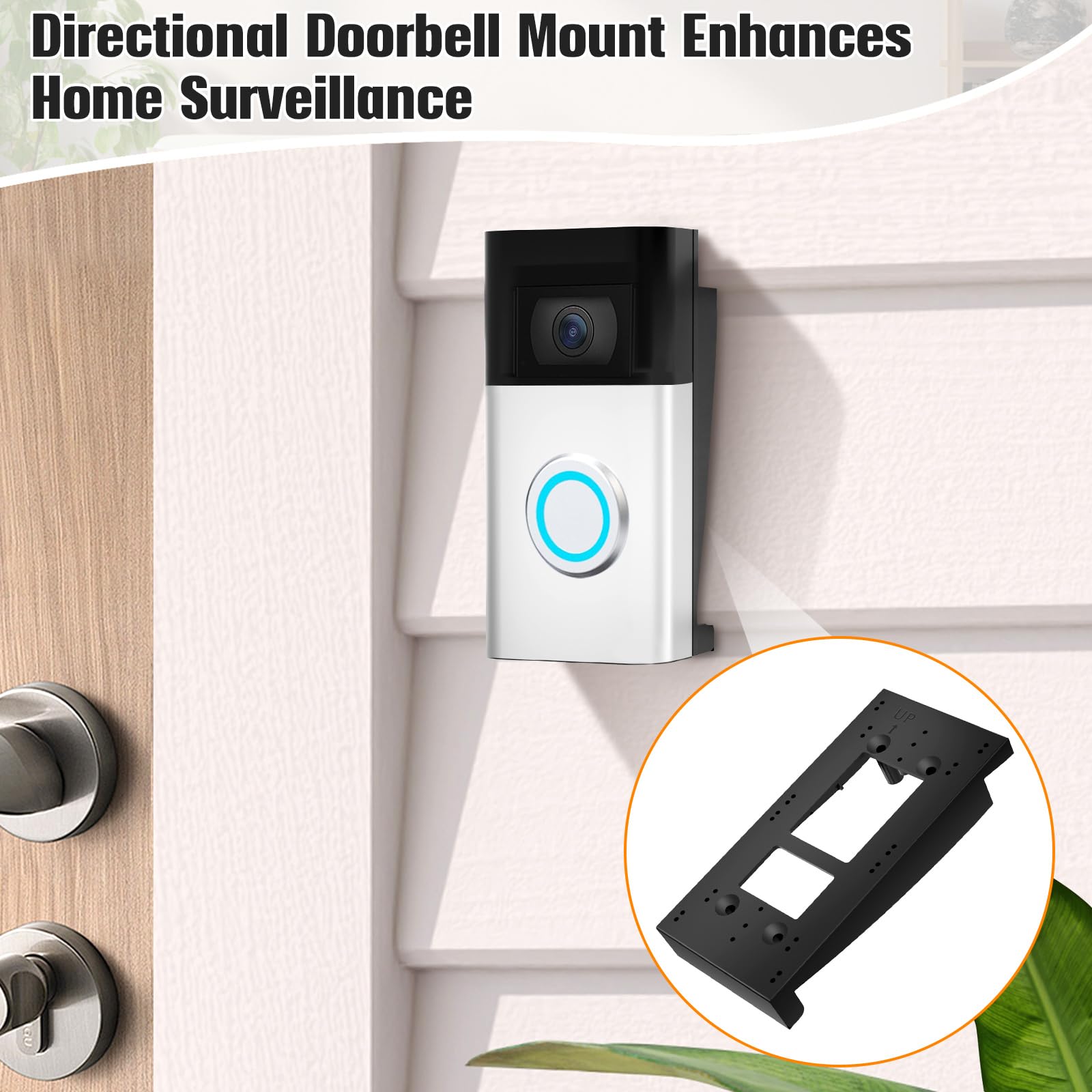 Sibada Vinyl Siding Angle Adjustment Doorbell Mount For Video Doorbell(2020 Release)/1/2/3/4/ Wired/Pro/Pro 2, Blink Doorbell Co