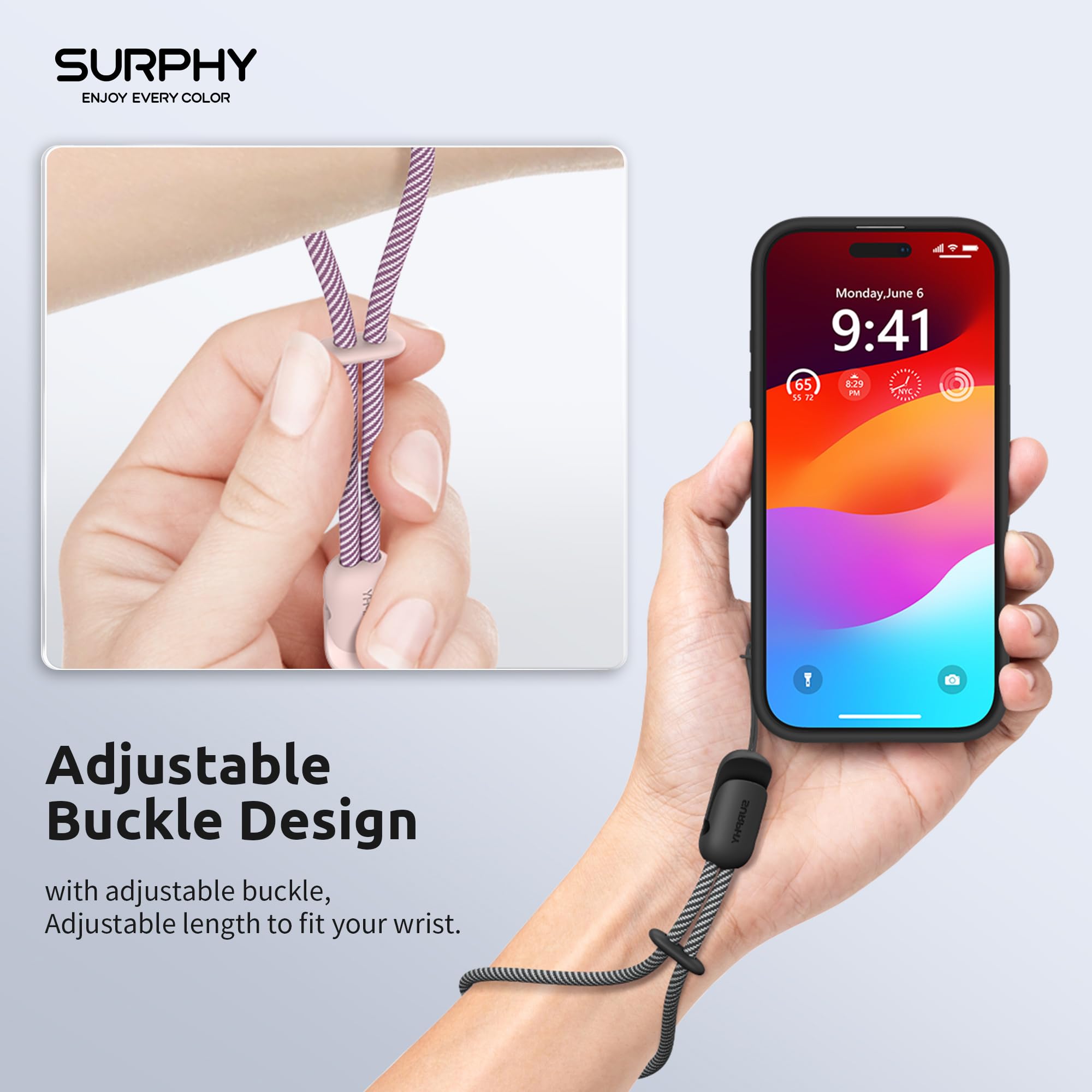 Surphy 3 Pack Phone Wrist Strap With Cellphone Tether Tab, Cellphone Lanyard, Anti Theft Phone Strap With 2-Color Braided, Wrist