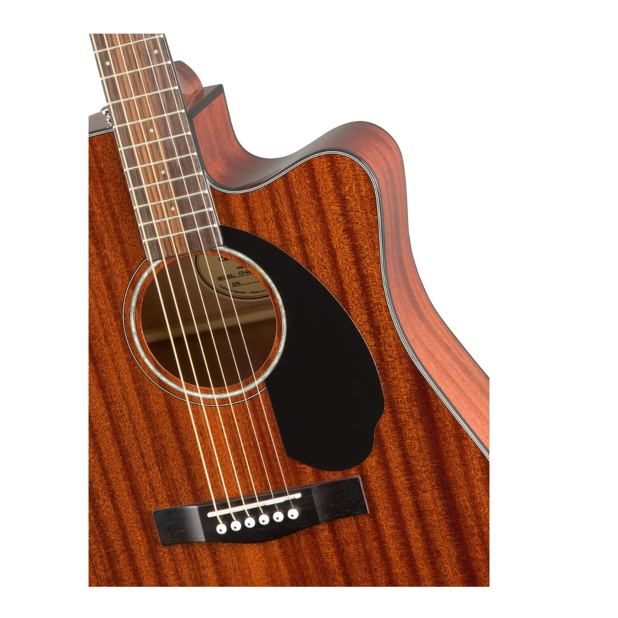 Fender Cd-60Sce All-Mahogany Dreadnought Cutaway Acoustic Electric Guitar, With 2-Year Warranty, Fishman Pickup And Preamp Syste