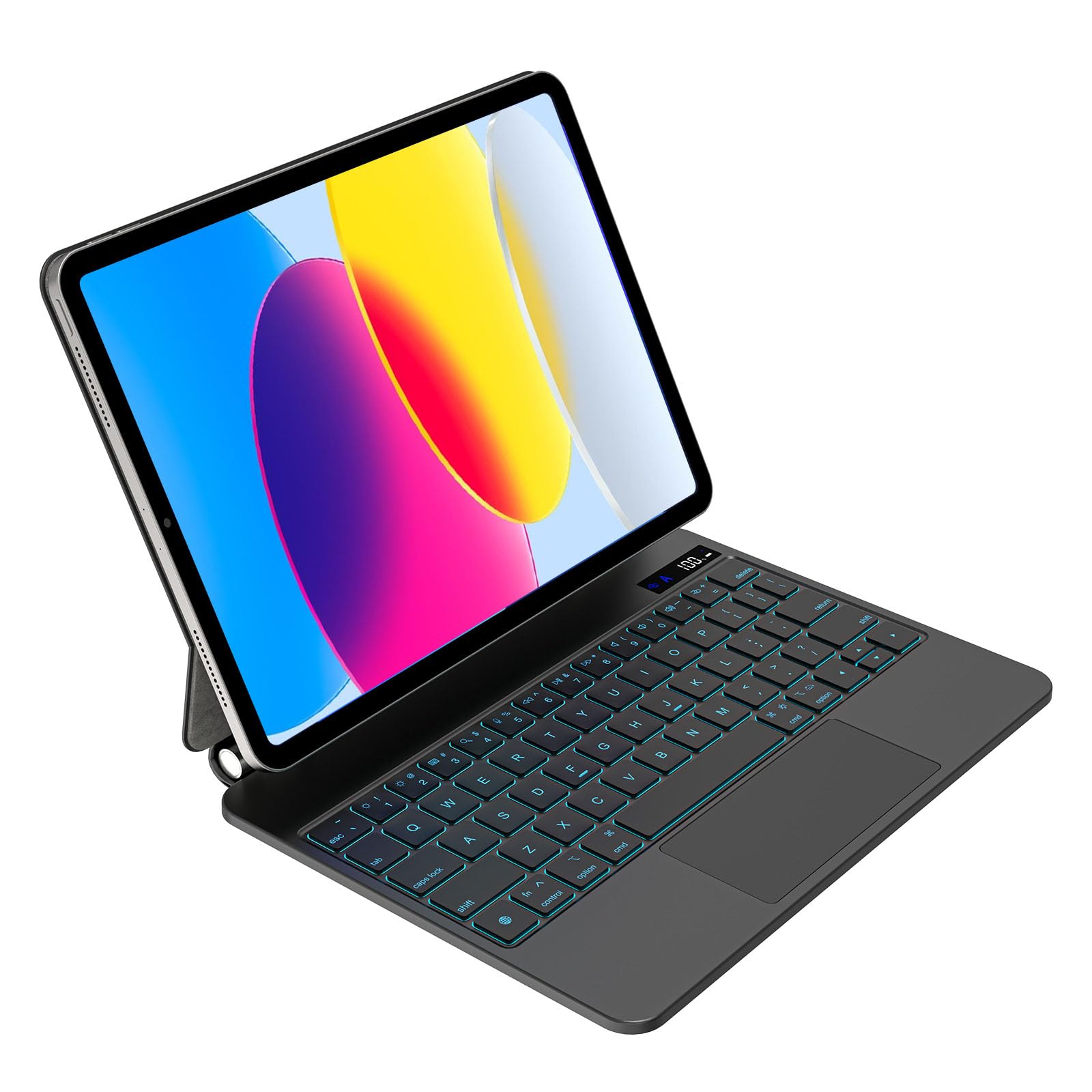 Emoonland Keyboard Case For Ipad 10Th Generation   Magic Keyboard, Magnetic Stand, Multi Touch Trackpad, 7 Colors Backlit, Compa