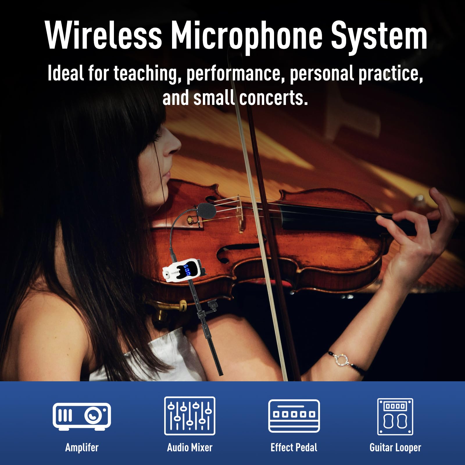 Devilclaw Wireless Instruments Microphone, Violin?Saxophone Microphone,Wireless Receiver And Transmitter, Plug And Play,Great Fo