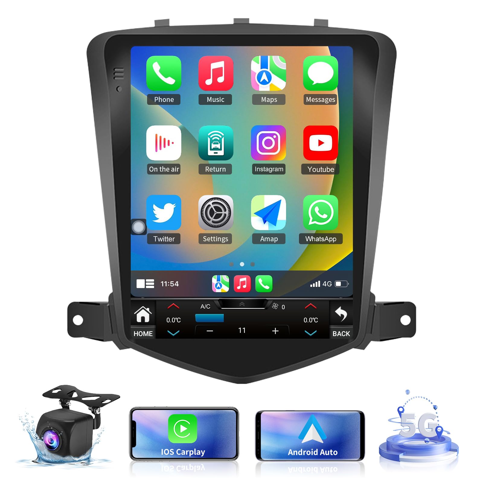 4Gb+32Gb Upgrade Car Stereo Radio For Chevrolet Chevy Cruze 2009 2015   Wireless Carplay And Android Auto Gps Navigation   5Gwif