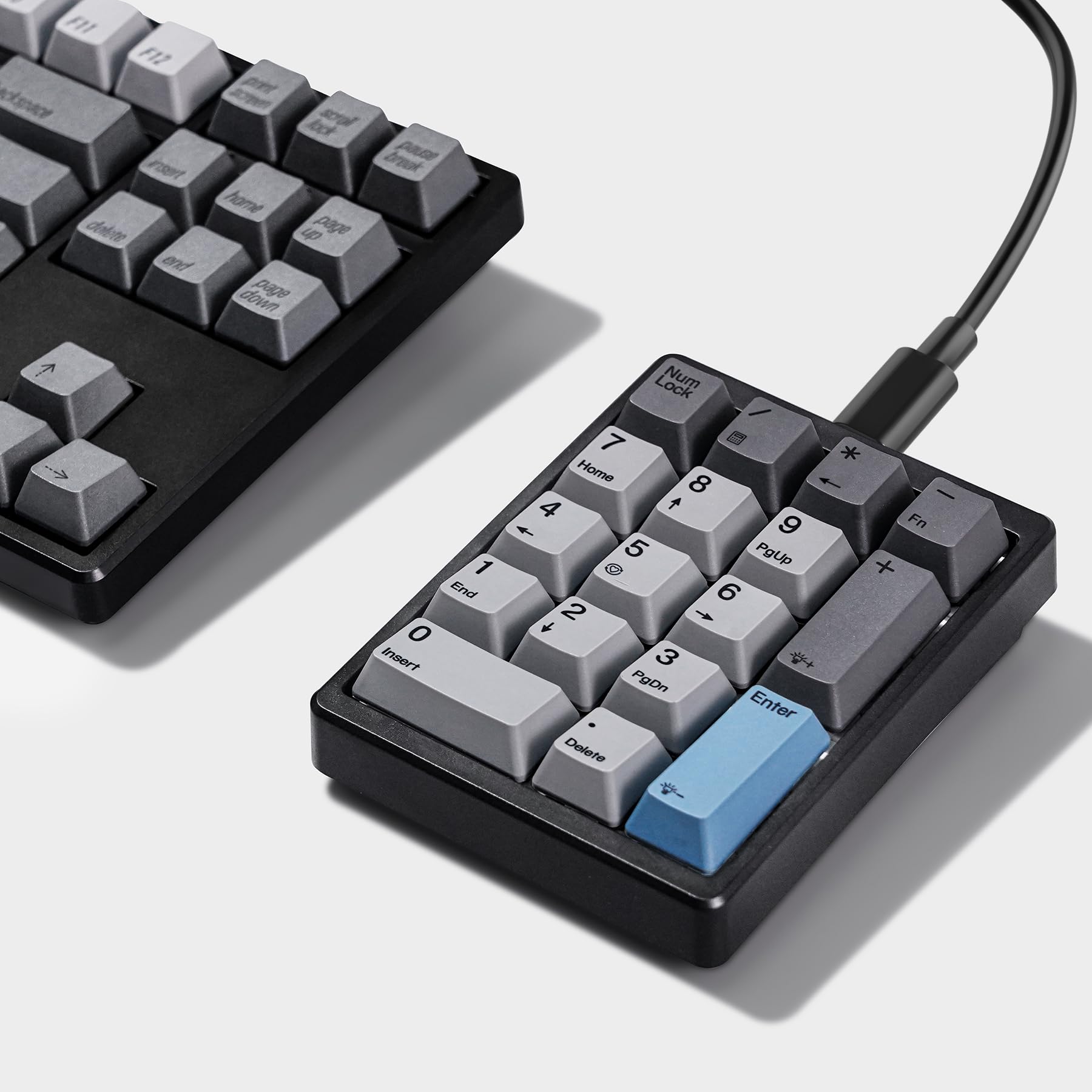 Kisnt Mechanical Number Pad, Hot Swappable Numpad Wired Usb 17 Keys Numeric Keypad With Pbt Keycaps White Backlit Keypad For Lap