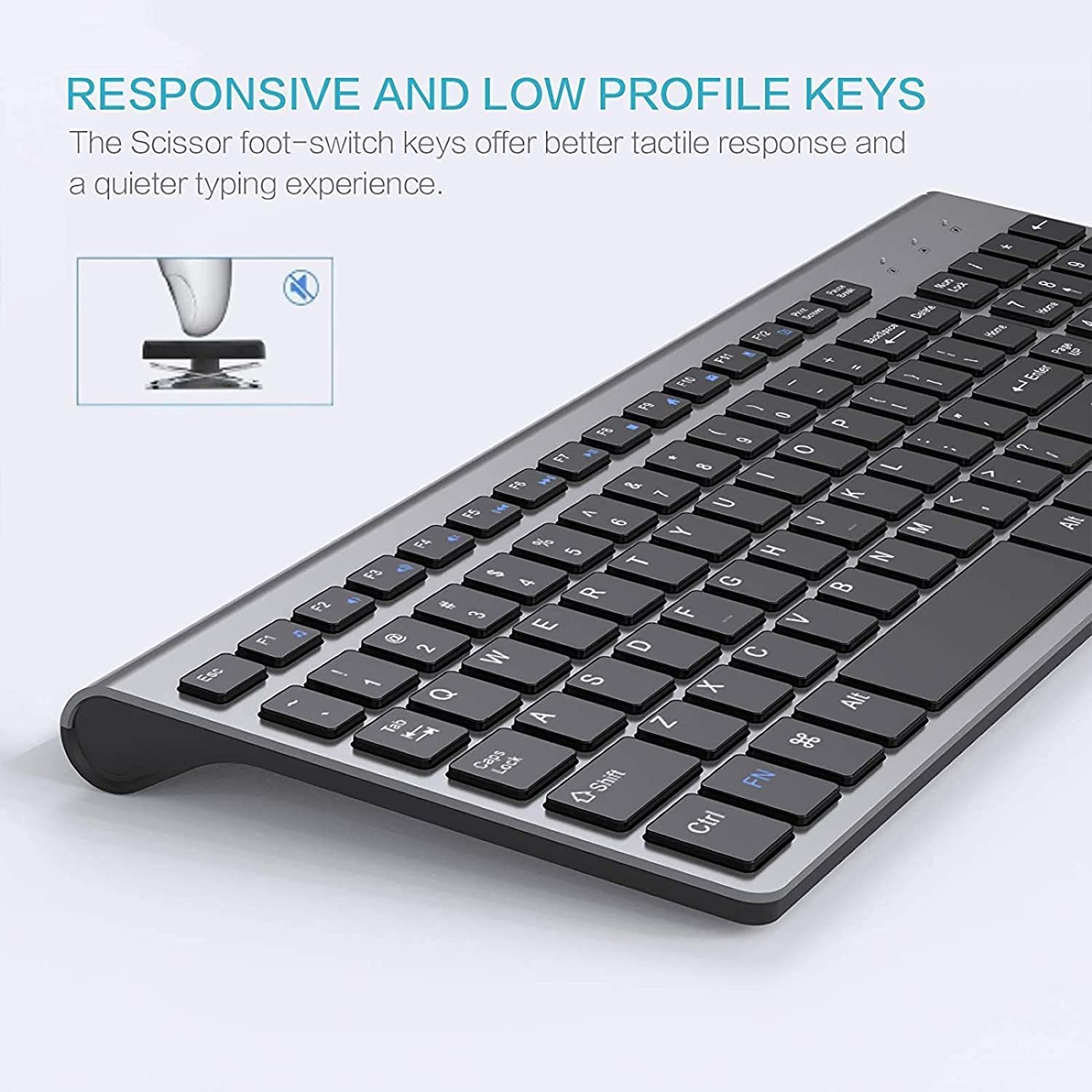 Wireless Keyboard Mouse Combo, J Joyaccess Cordless Keyboard And Mouse, 2.4G Ergonomic Computer Keyboard Mouse For Pc,Windows, C