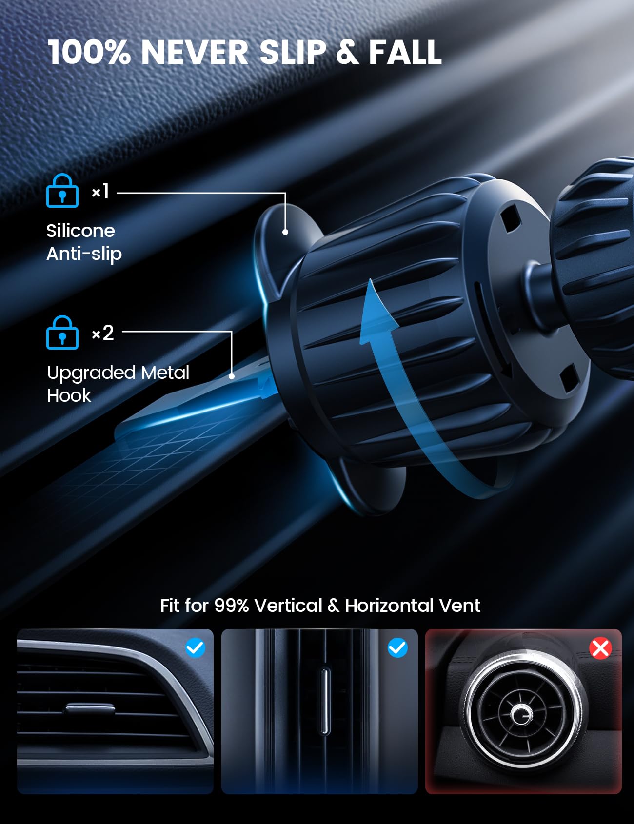 Lamicall For Mag Safe Car Mount Charger - [2025 Ultra Magnet] 15W Wireless Car Phone Holder Charger - Handsfree Magnetic Phone H