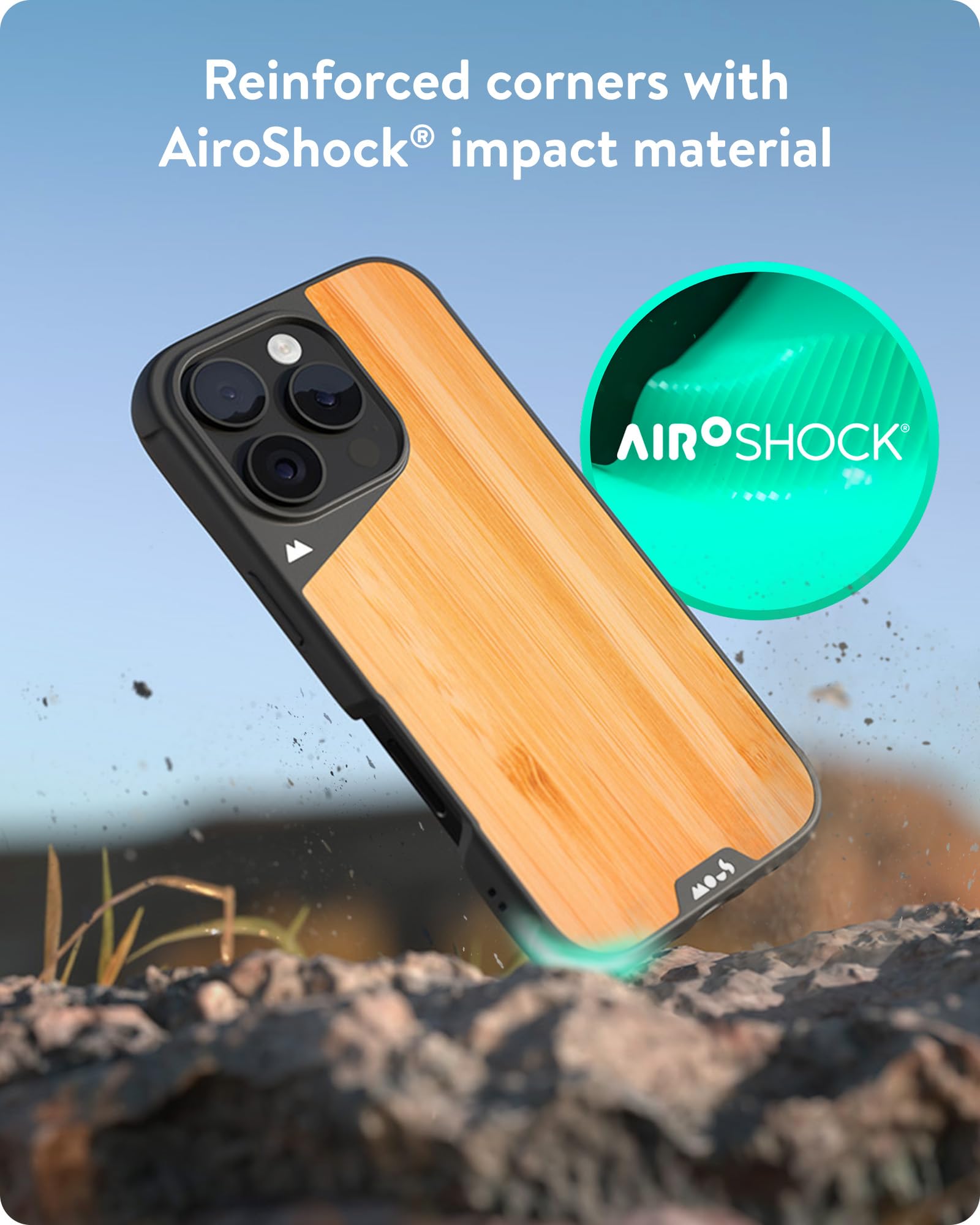 Mous For Iphone 16 Pro Max Case Magsafe Compatible   Limitless 6.0   Bamboo   Protective Shockproof Phone Cover