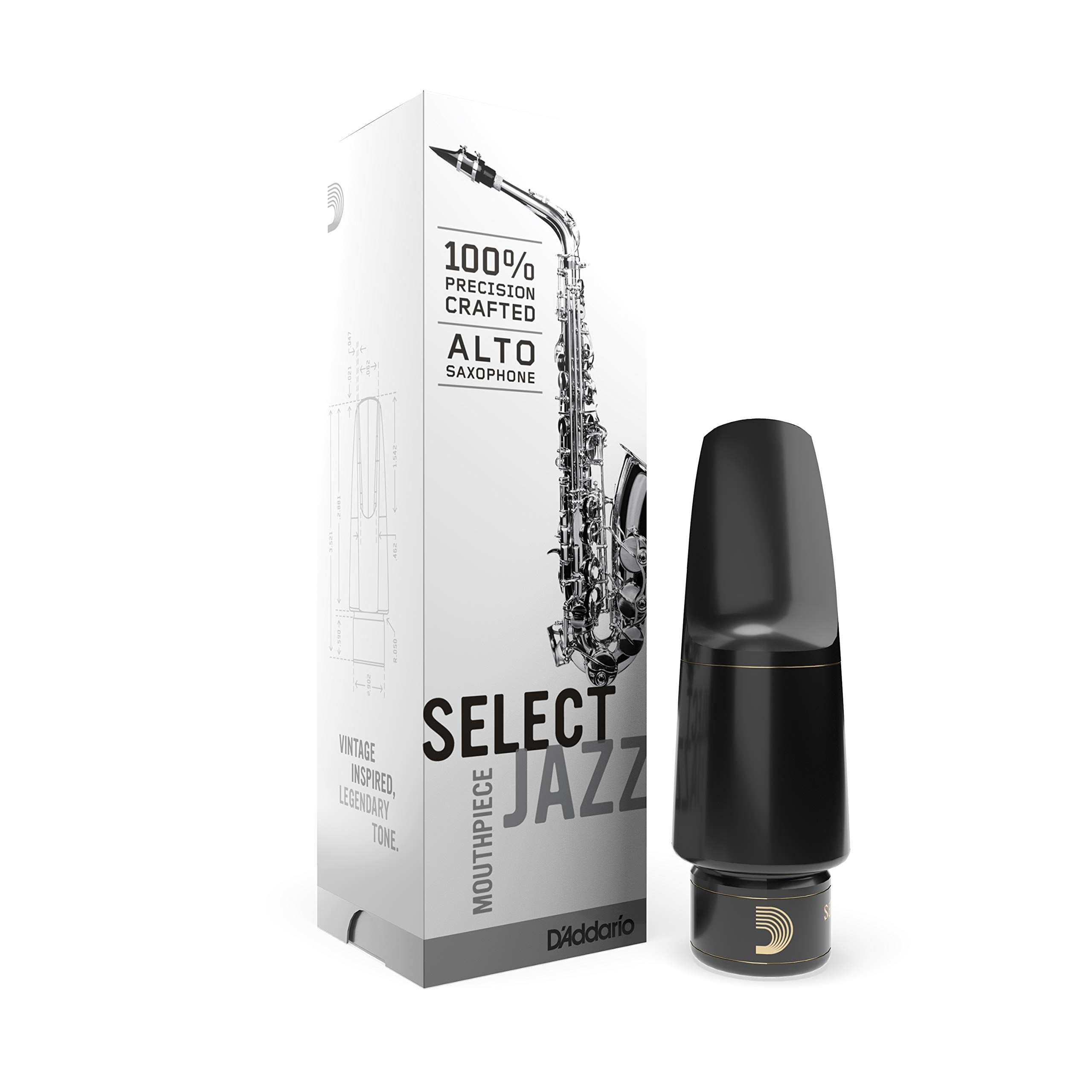 Daddario Woodwinds Select Jazz Alto Saxophone Mouthpiece   D7M   Mouthpiece For Alto Sax
