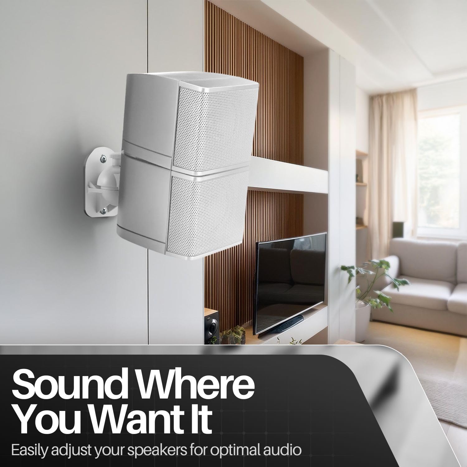 Tnp Universal Satellite Speaker Wall Mount Bracket Ceiling Mount Clamp With Adjustable Swivel And Tilt Angle Rotation For Home T