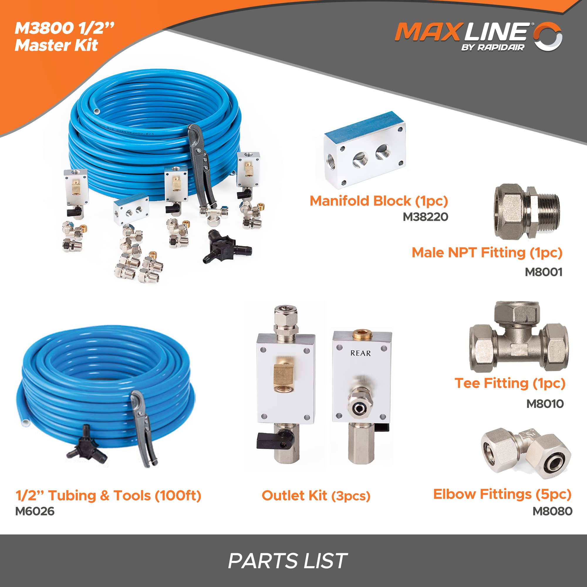 Maxline M3800 Master Kit, 1/2 Inch X 100 Feet