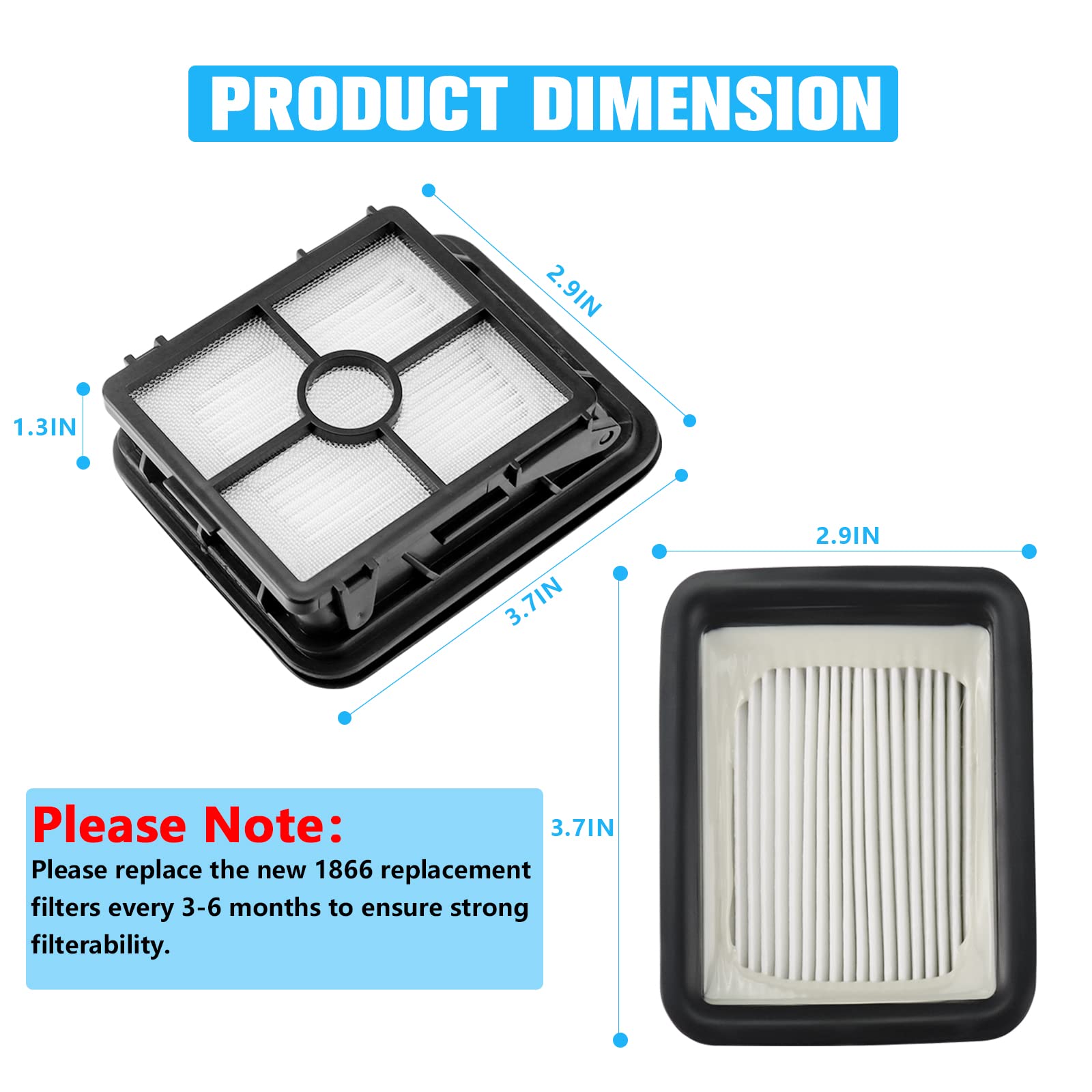 6 Pack 1866 Filters Compatible With Bissell Crosswave 1785 2210 2211 2304 2306 2551 2554 2590 2593 2596 Crosswave Cordless Max A