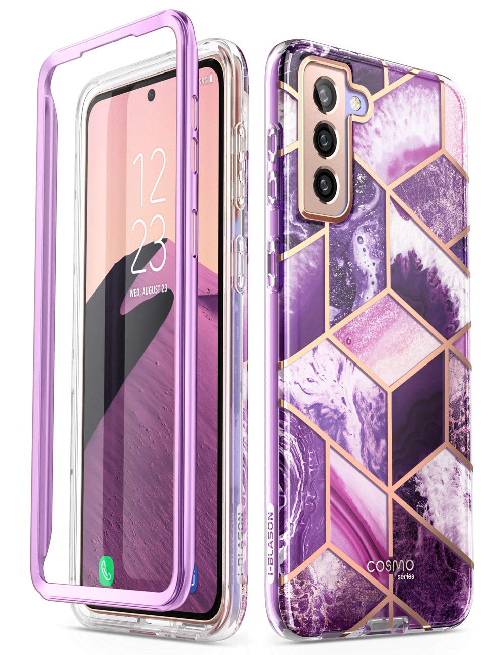 I Blason Case For Samsung Galaxy S21 5G, Glitter Design Shockproof Anti Scratch Protection [Cosmo] Without Screen Protector (Ame