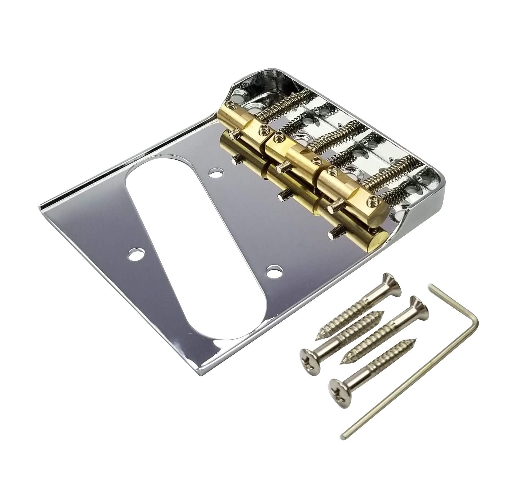 Telecaster Chrome Bridge w/Compensated Brass Saddles & Cut-Down Sides for Fender Tele Guitar