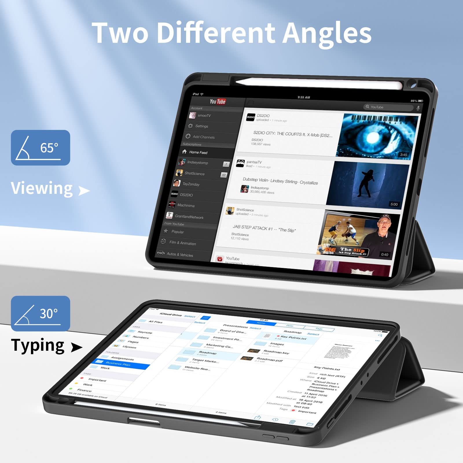 Wenlaty Case Compatible With Ipad Pro 11 Inch 4Th/3Rd/2Nd Generation With Pencil Holder, For Ipad Pro 11 Case 2022/2021/2020, Tr