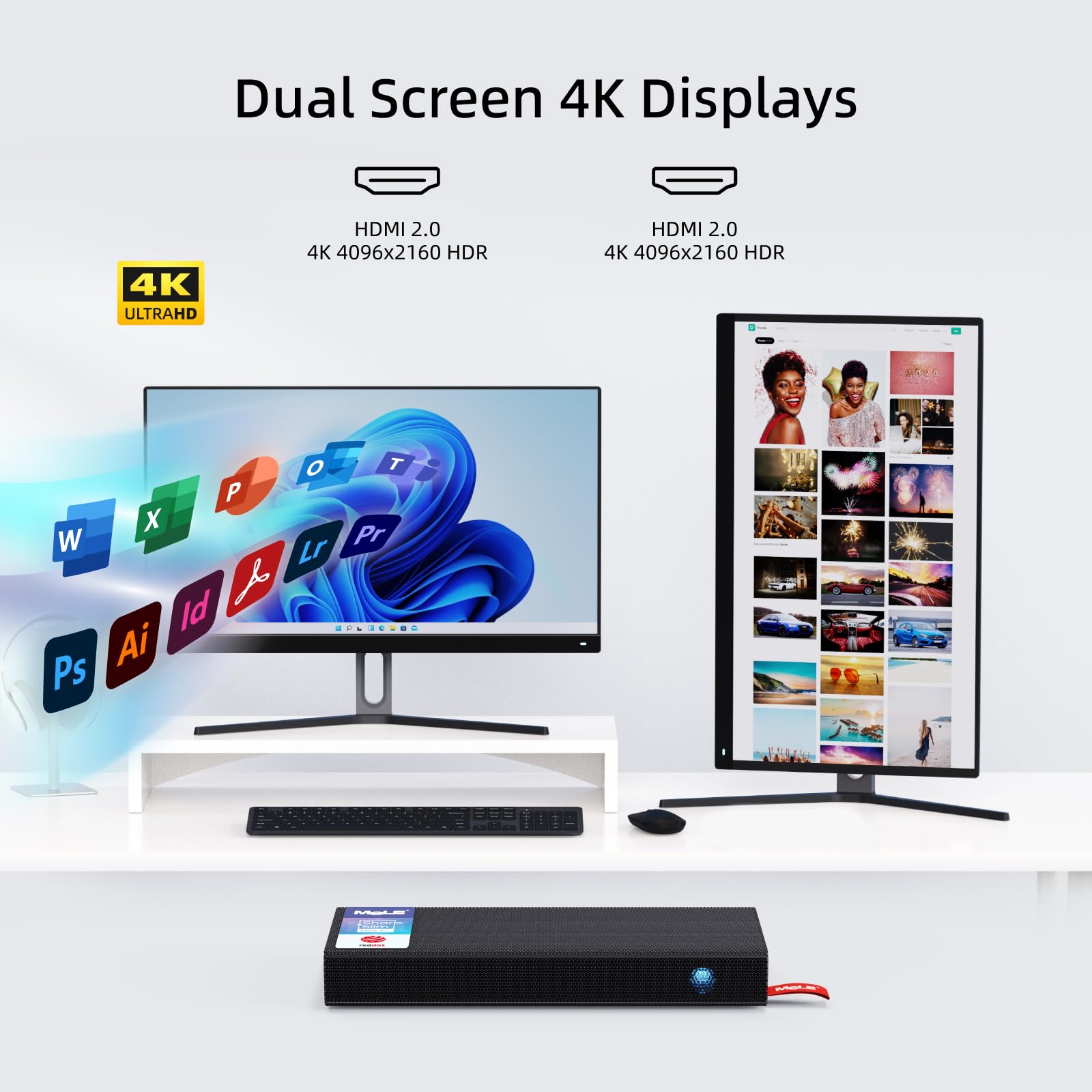 Mele Pcg02 Pro Fanless Mini Pc Stick Alder Lake N100(Up To 3.4Ghz) Micro Pc 8Gb 256Gb Mini Computers Small Desktop With 2.4G/5G