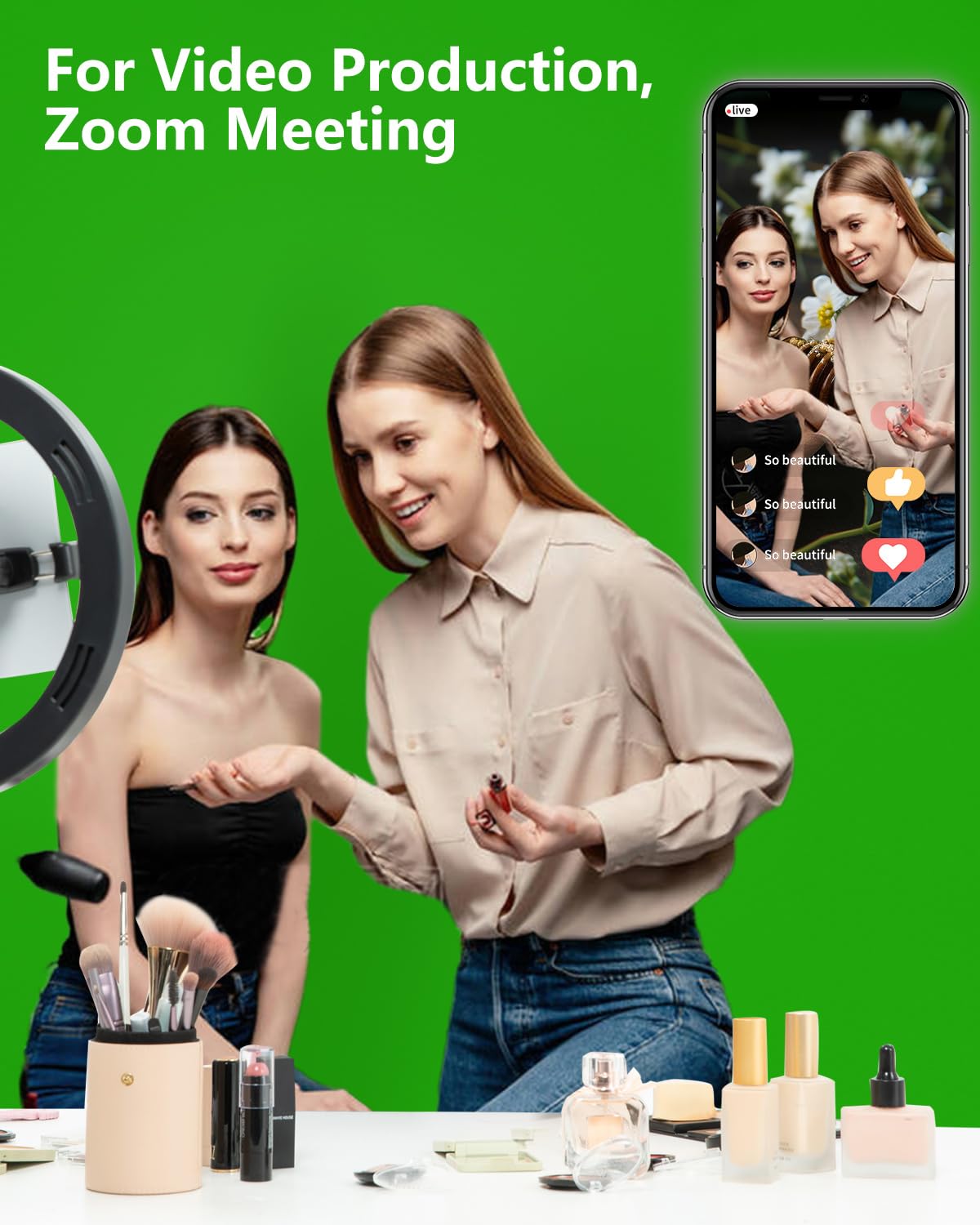 Green Screen Stand Kit, Hemmotop 5X6.5 Ft Green Screen Backdrop With Stand For Streaming,Gaming,Zoom,Portable Greenscreen Backgr