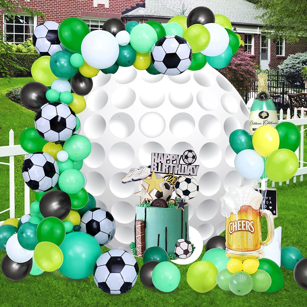 Oerju Golf Theme Round Backdrop Cover Golf Ball Backdrop For Photography Golf Sports Themed Birthday Party Decoration Circle Bac