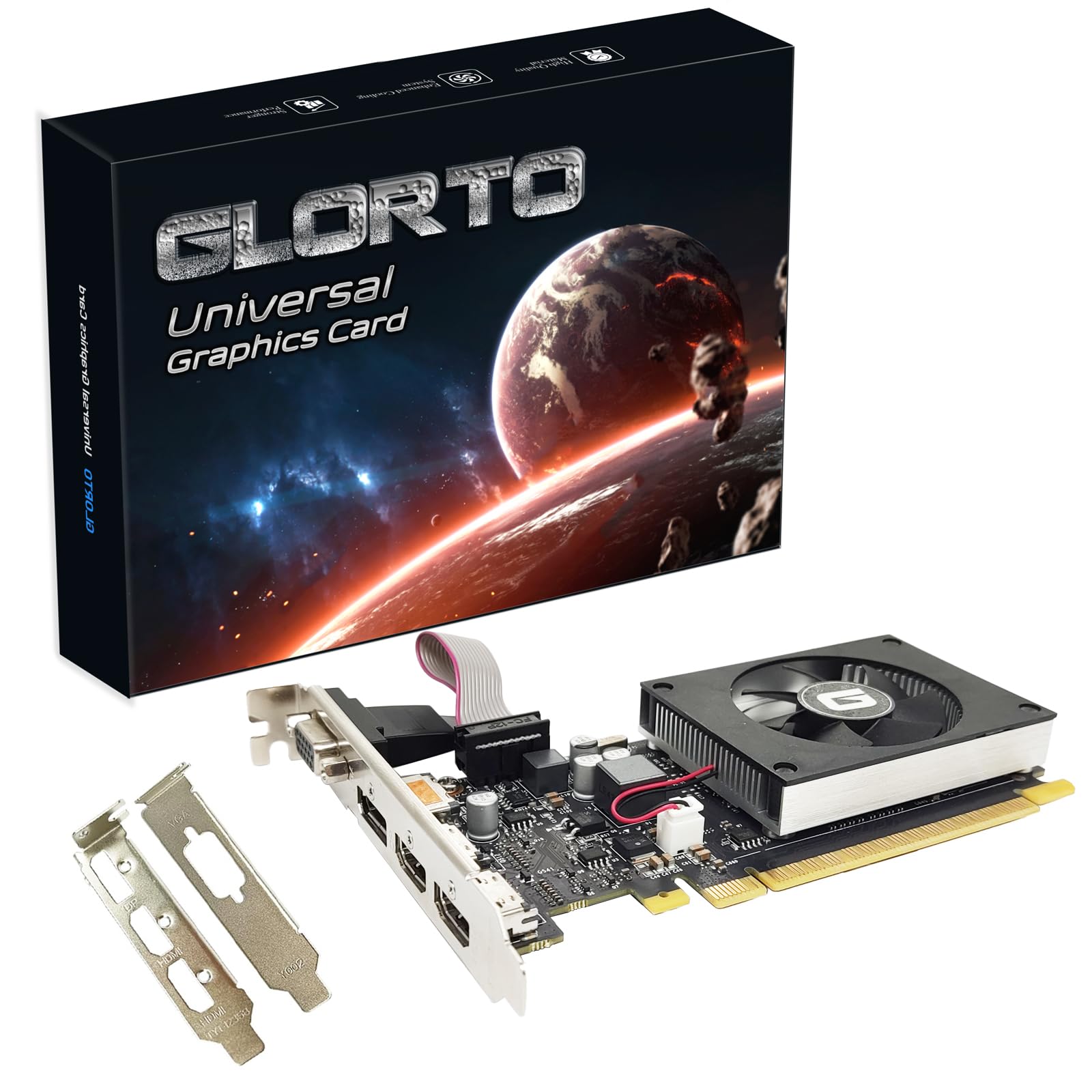 Glorto Geforce Gt 730 2G Low Profile Graphics Card, 2X Hdmi, Vga, Ddr3, Pci Express 1.0 X16, Entry Level Gpu For Pc, Sff And Htp