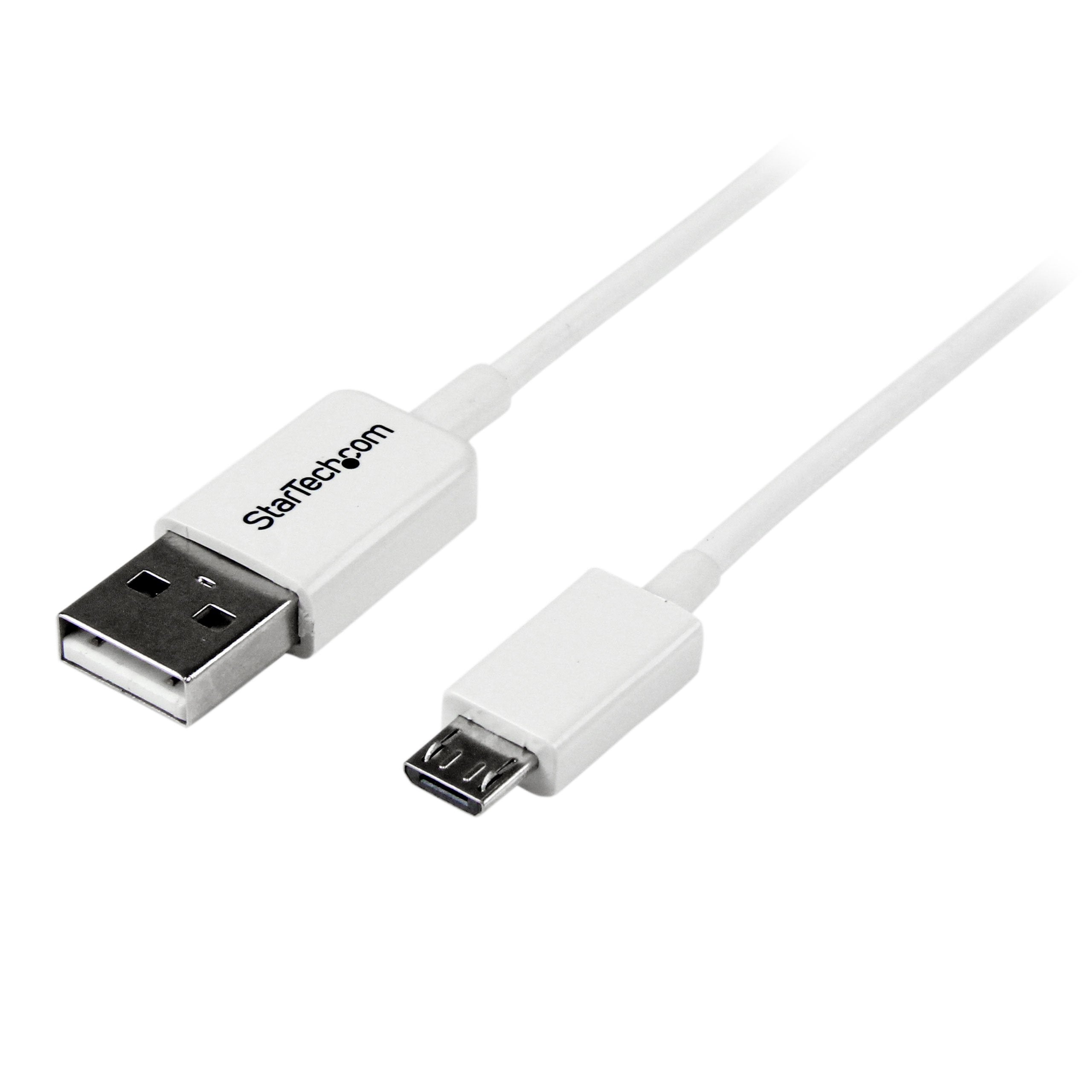 Startech.Com 2M White Micro Usb Cable Cord   A To Micro B   Micro Usb Charging Data Cable   Usb 2.0   1X Usb A Male, 1X Usb Micr