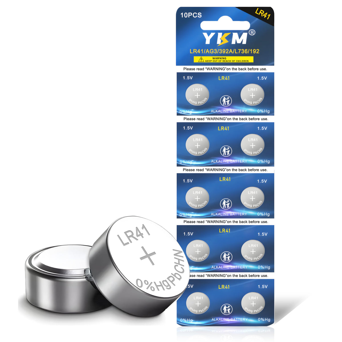 Ykm Lr41 Button Batteries Ag3 L736F L736C L736 392 192 1.5V Alkaline Batteries For Thermometer Watch Battery 10 Pack