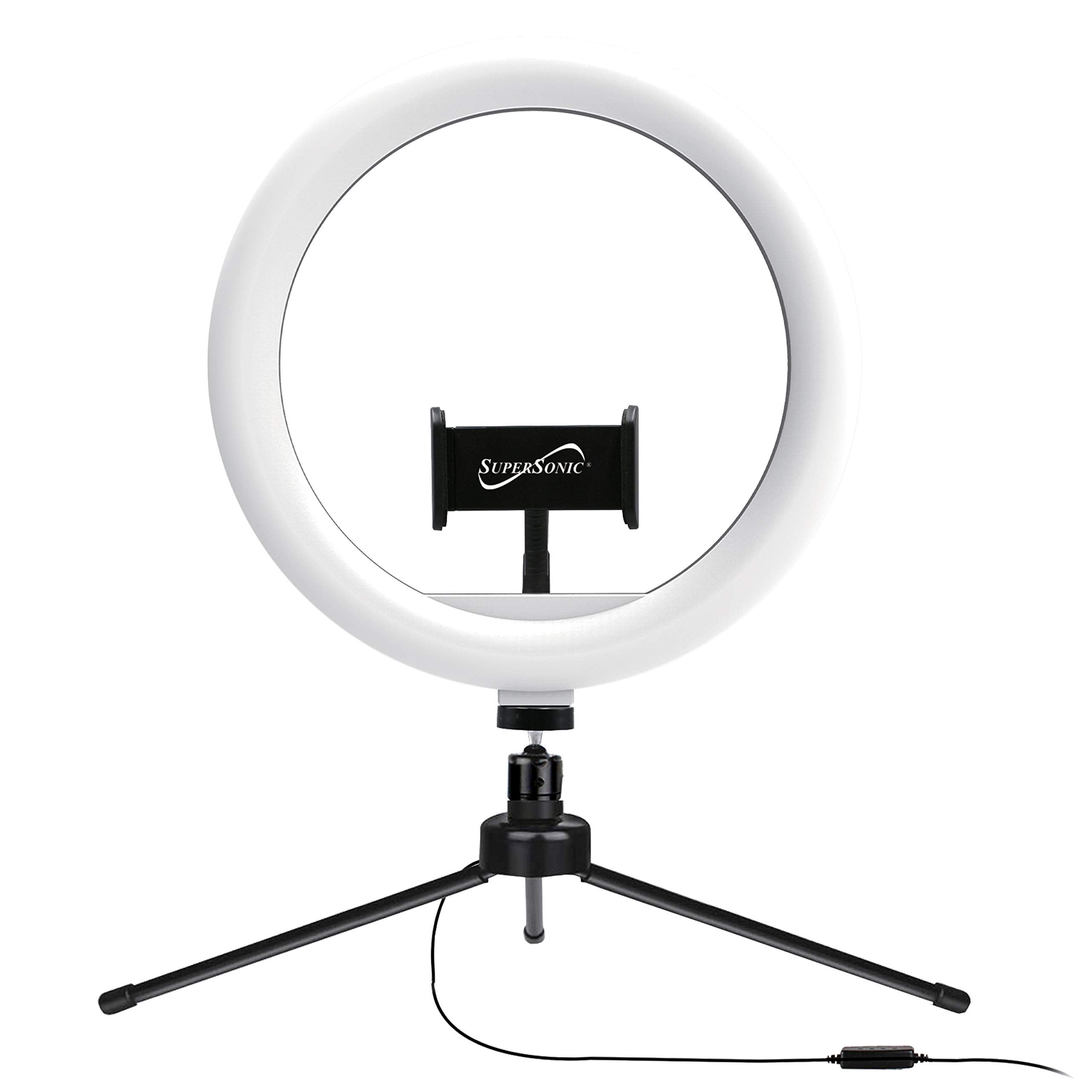 Supersonic Sc 1210Sr Pro Live Stream 10'' Led Selfie Ring Light With Stand And Phone Holder