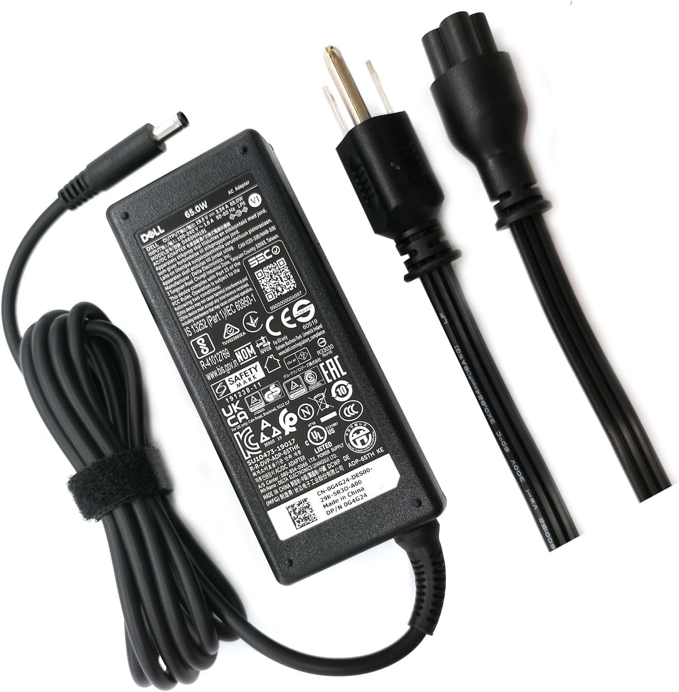 Genuine 65W Ac Adapter Charger 4.5Mm Tip For Dell Vostro 13 14 15 16 3000 5000 Series 5410 5471 5481 5490 5501 5502 5301 3420 34