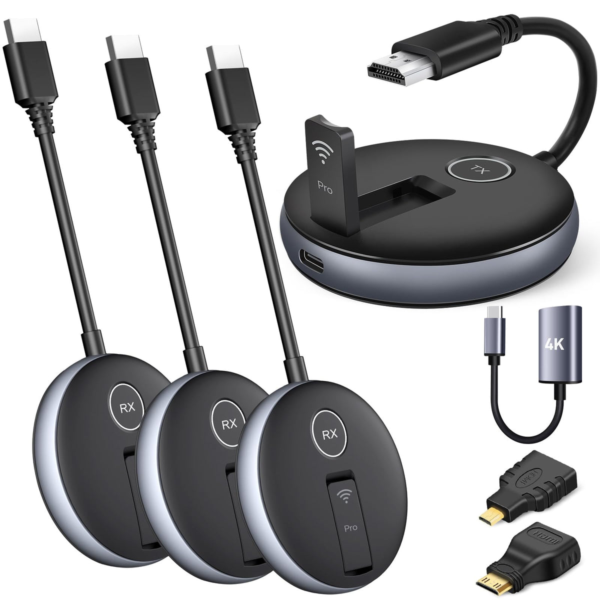 Wireless Hdmi G9R Pro- One Transmitter And Three Receivers,165Ft/50M Multi-Tv Extender Kit, Heat-Control Tech, Plug And Play, 5.