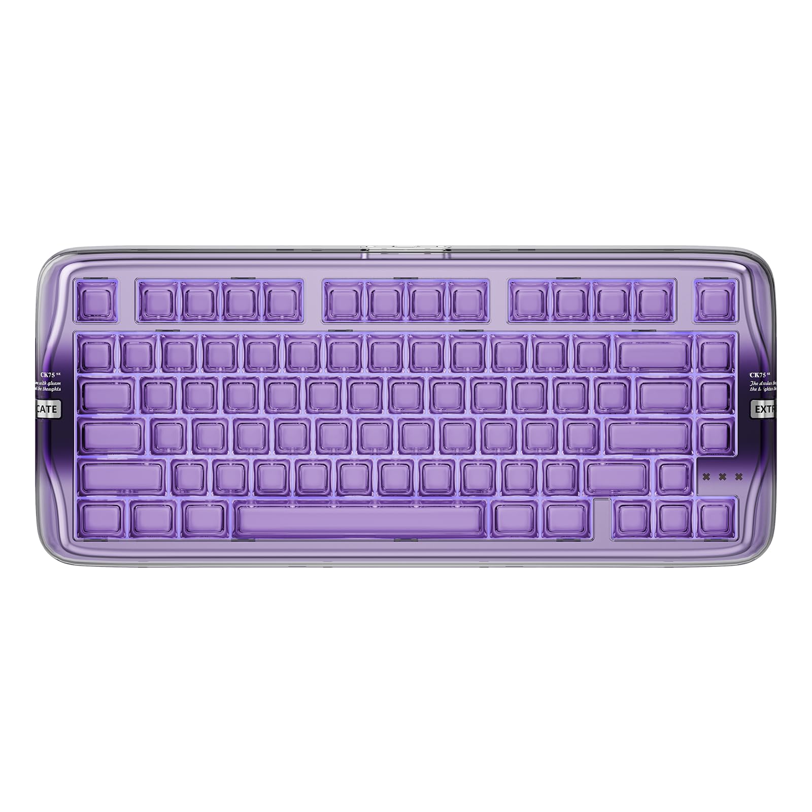 CoolKiller CK75SE 75% Mechanical Keyboard with Crystal Jelly Keycaps, TriMode Wirelss, RGB Backlit, Hot Swappable Gasket Mounte
