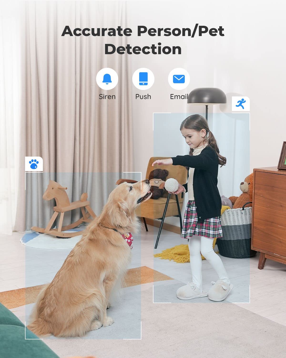Reolink 5Ghz Wifi Indoor Camera, 5Mp Plug In Security Camera With 3X Optical Zoom, 360 Degree Baby/Dog Monitor With Auto Tracking, Person/Pet Detection, 2.4/5 Ghz Wifi, Local Storage, E1 Zoom