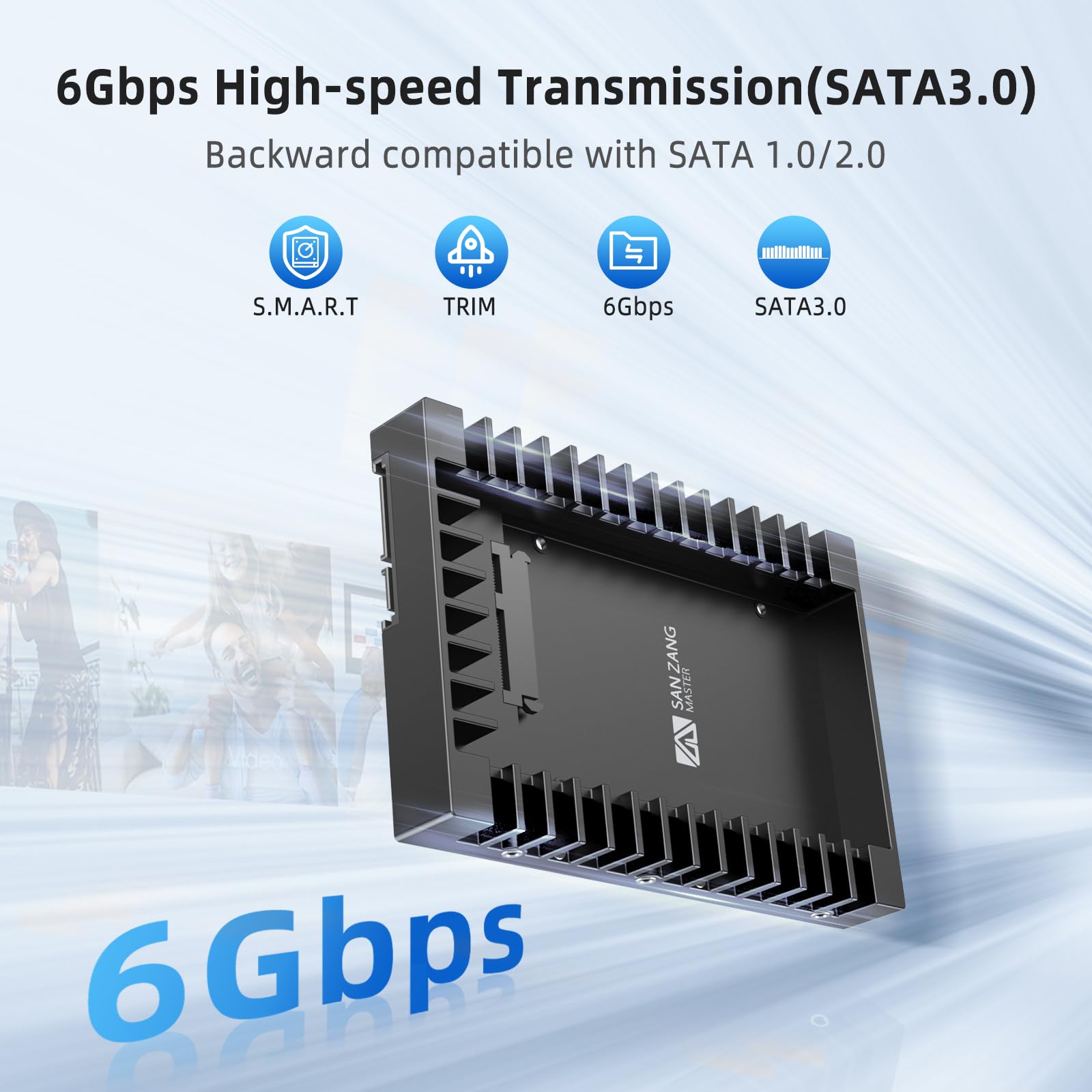 2.5 To 3.5 Hard Drive Adapter, San Zang Ssd Mounting Bracket Ssd Caddy For 7 / 9.5 / 12.5Mm 2.5 Inches Hdd / Ssd With Sata Iii I