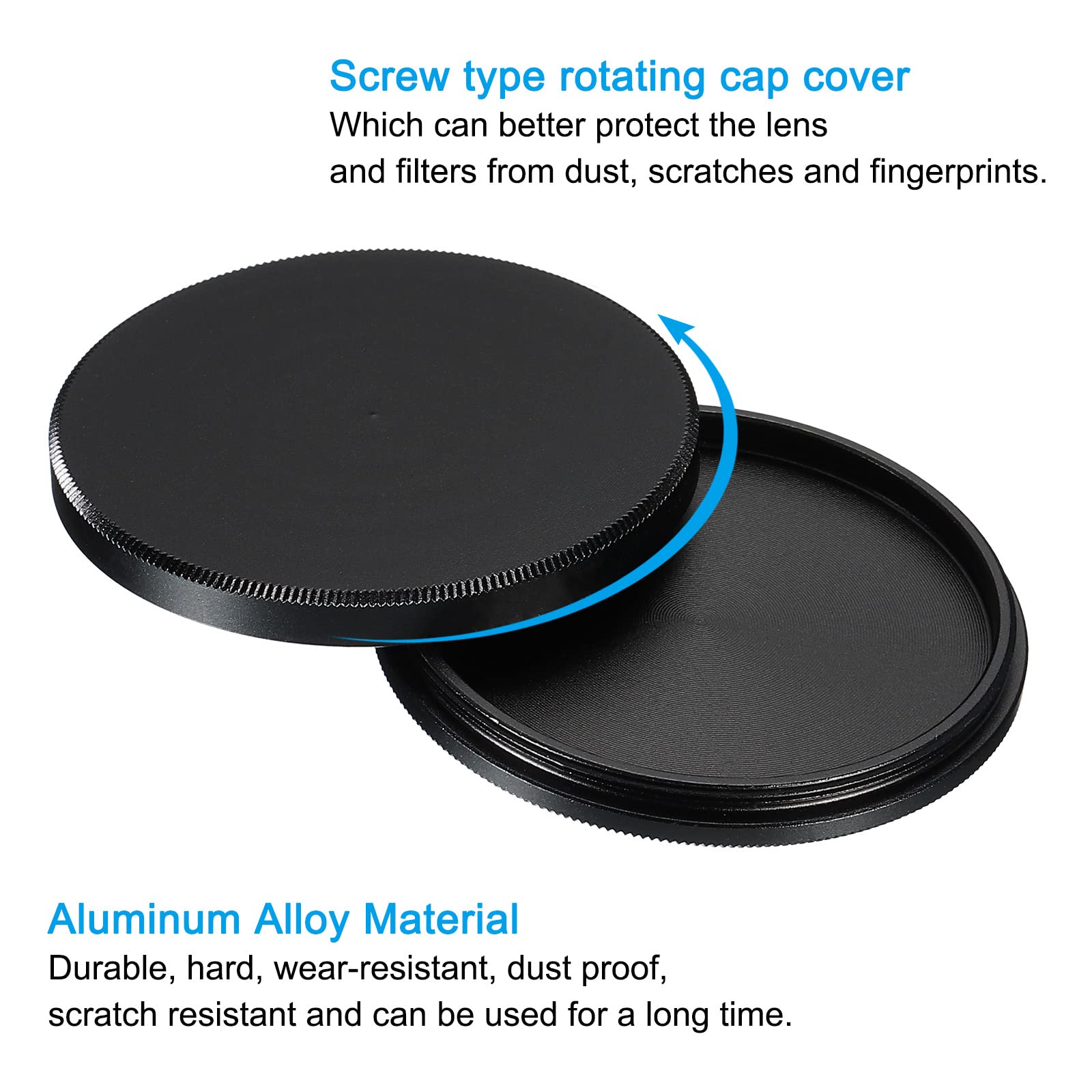Patikil 43Mm Lens Cap, 2 Pack Camera Lens Cap Cover Universal Front Metal Lens Filter Stacks Cap Protective Case For 43Mm Camera