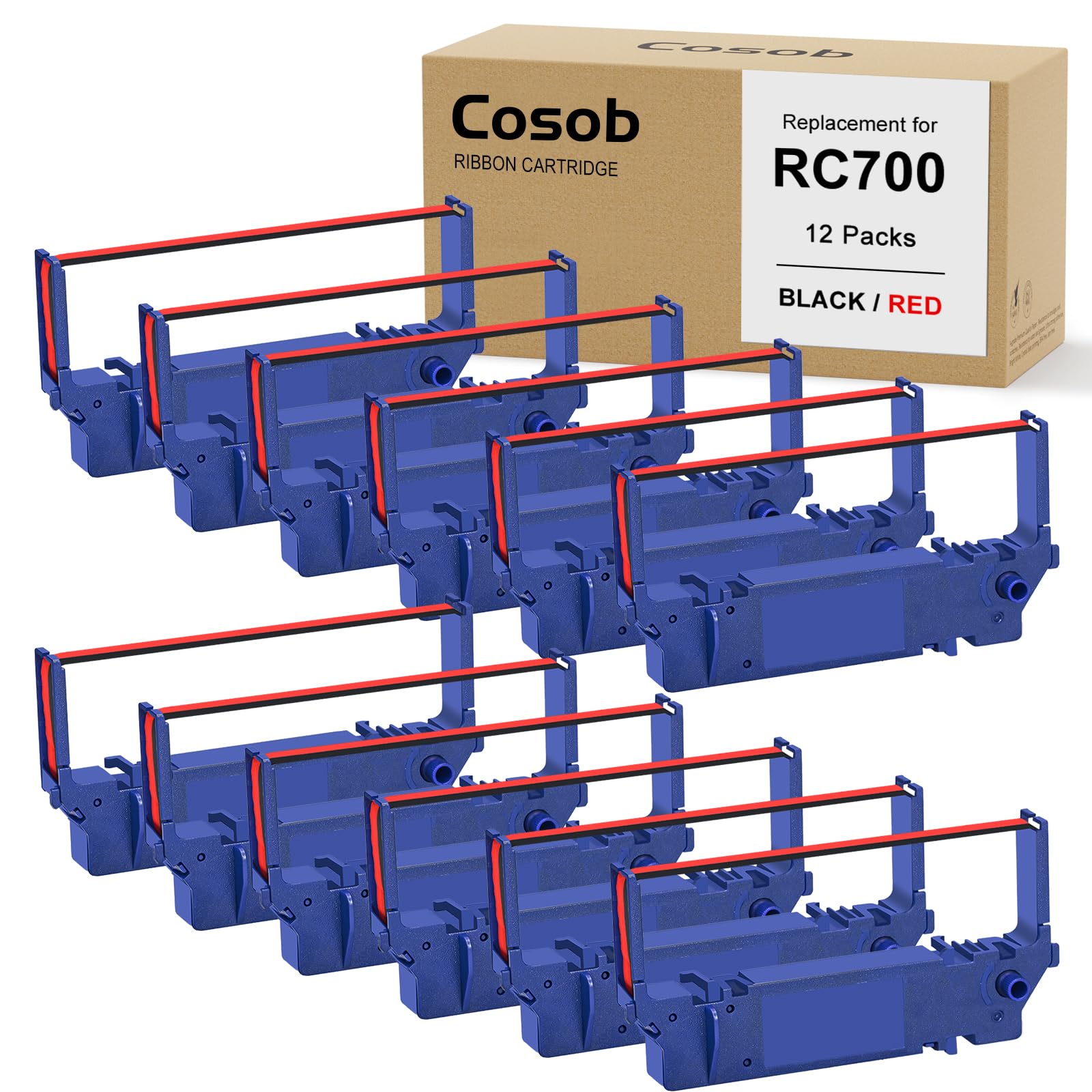 Cosob 12 Pack Compatible Ribbon Replacement For Sp700 Printer Ribbon Sp700 Sp 700 Rc700 Rc 700 Use With Star Sp700 Sp700Br Rc700