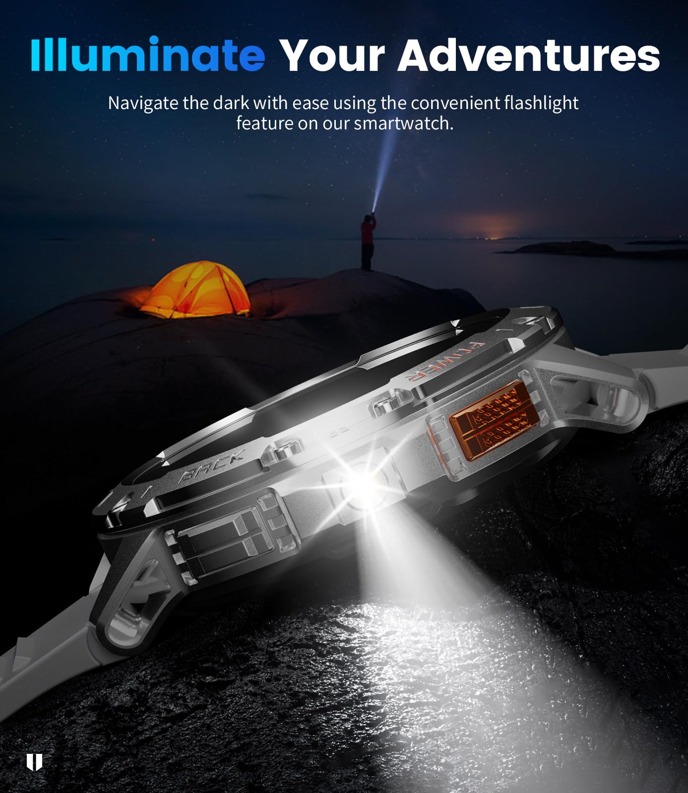 Lige Military Smart Watch For Men(Answer/Make Call)-3 Straps,1.43 '' Amoled Upgraded Outdor 530Mah Sports Smartwatch With Flashl