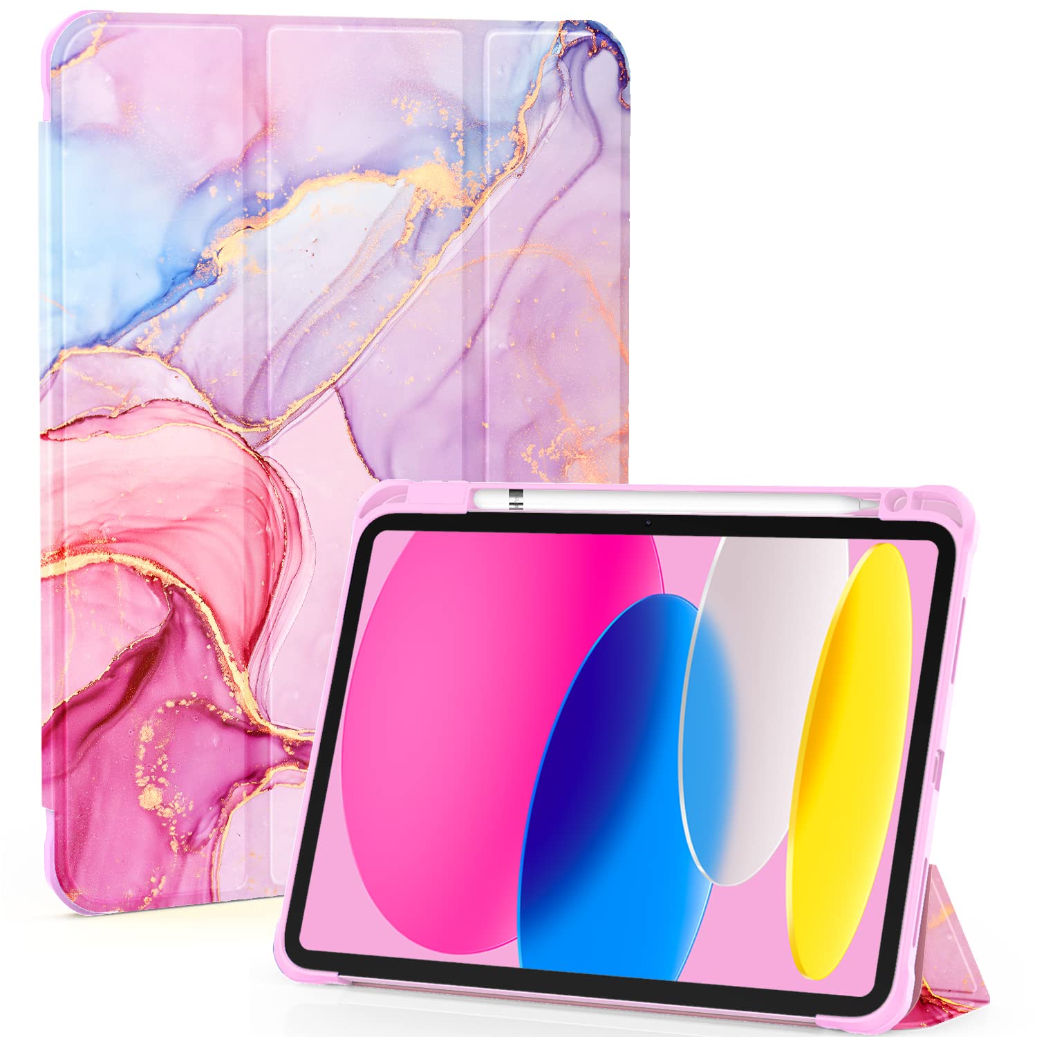 Okp For Ipad 10Th Generation Case 2022, Ipad 10.9 Inch Case With Trifold Stand, Auto Wake/Sleep, Ipad 10 Gen Protective Cover Wi