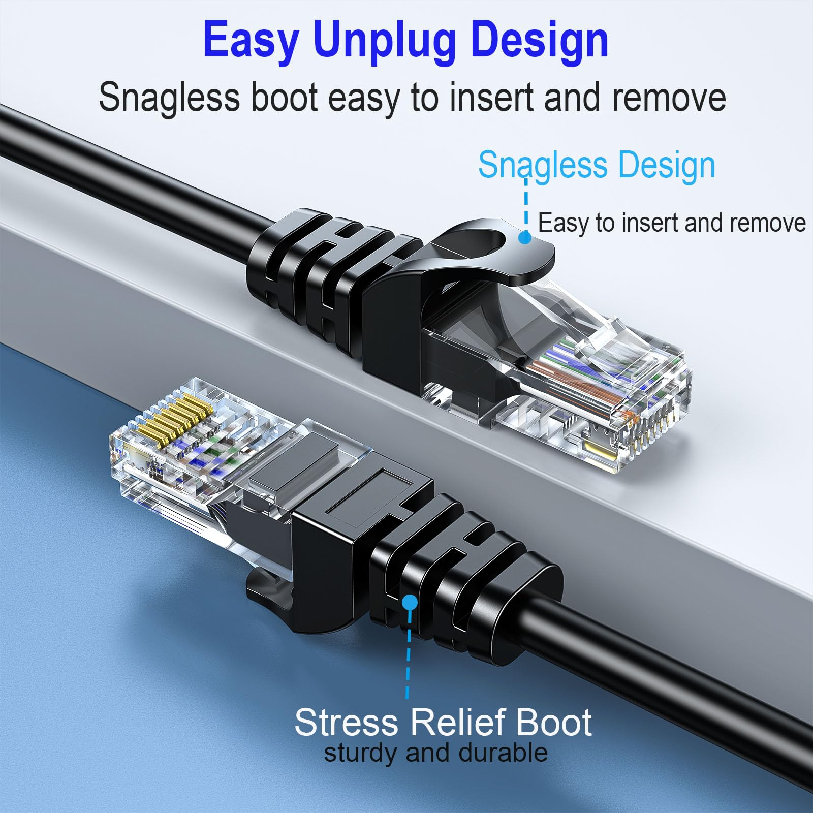 Cat 6 Ethernet Cable 0.5Ft 10Pack, Cat6 Ethernet Patch Cable 10Gbps, High Speed Utp Cat6 Network Cable Pure Copper, Cat 6 Cable